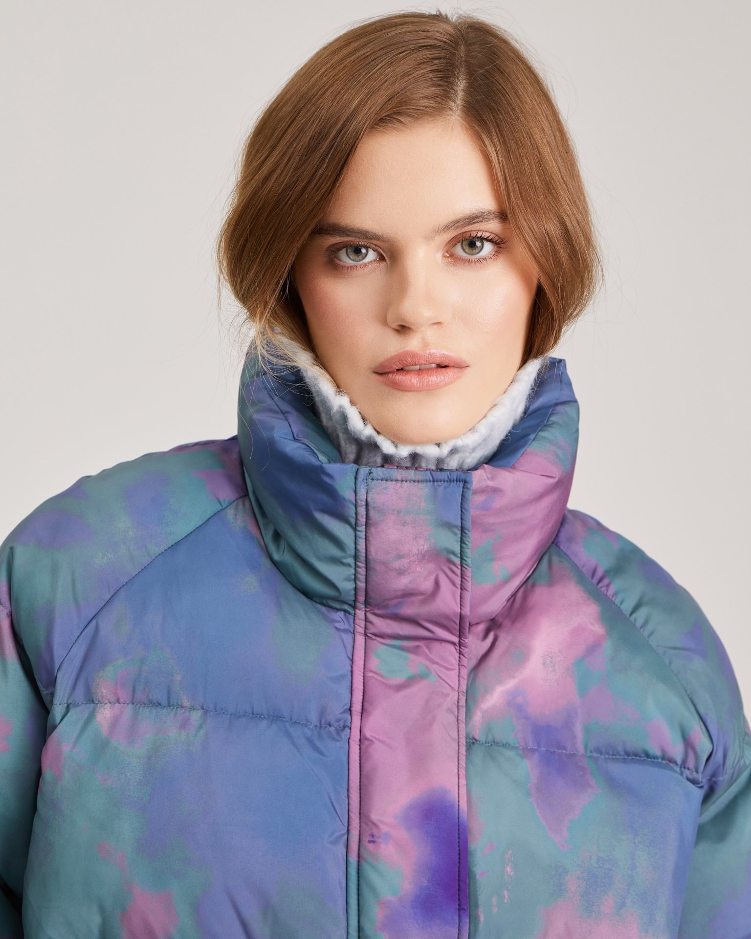 A voluminous puffer jacket, Lilac — photo 6