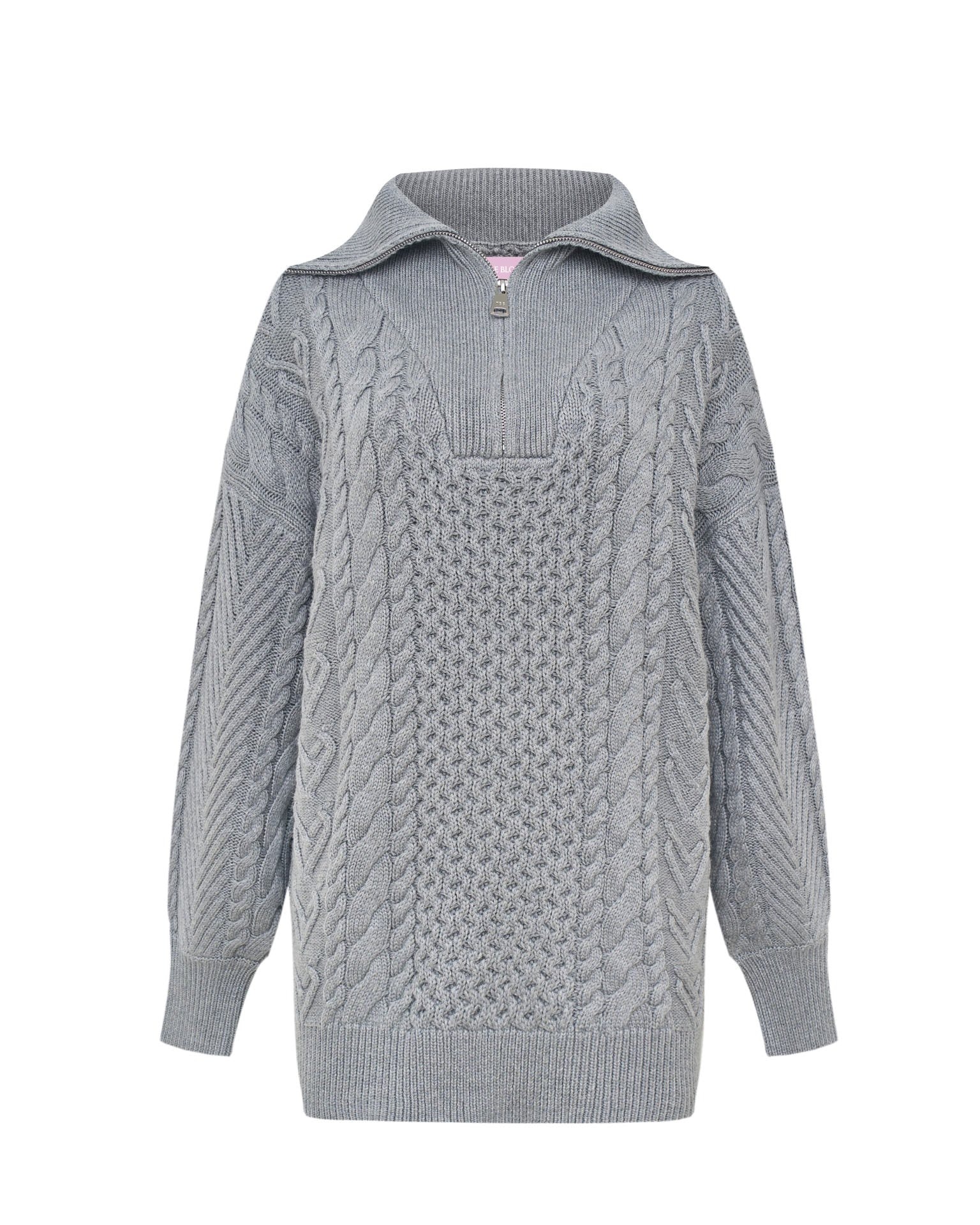 Grey zip-collar sweater, Grey — photo 2