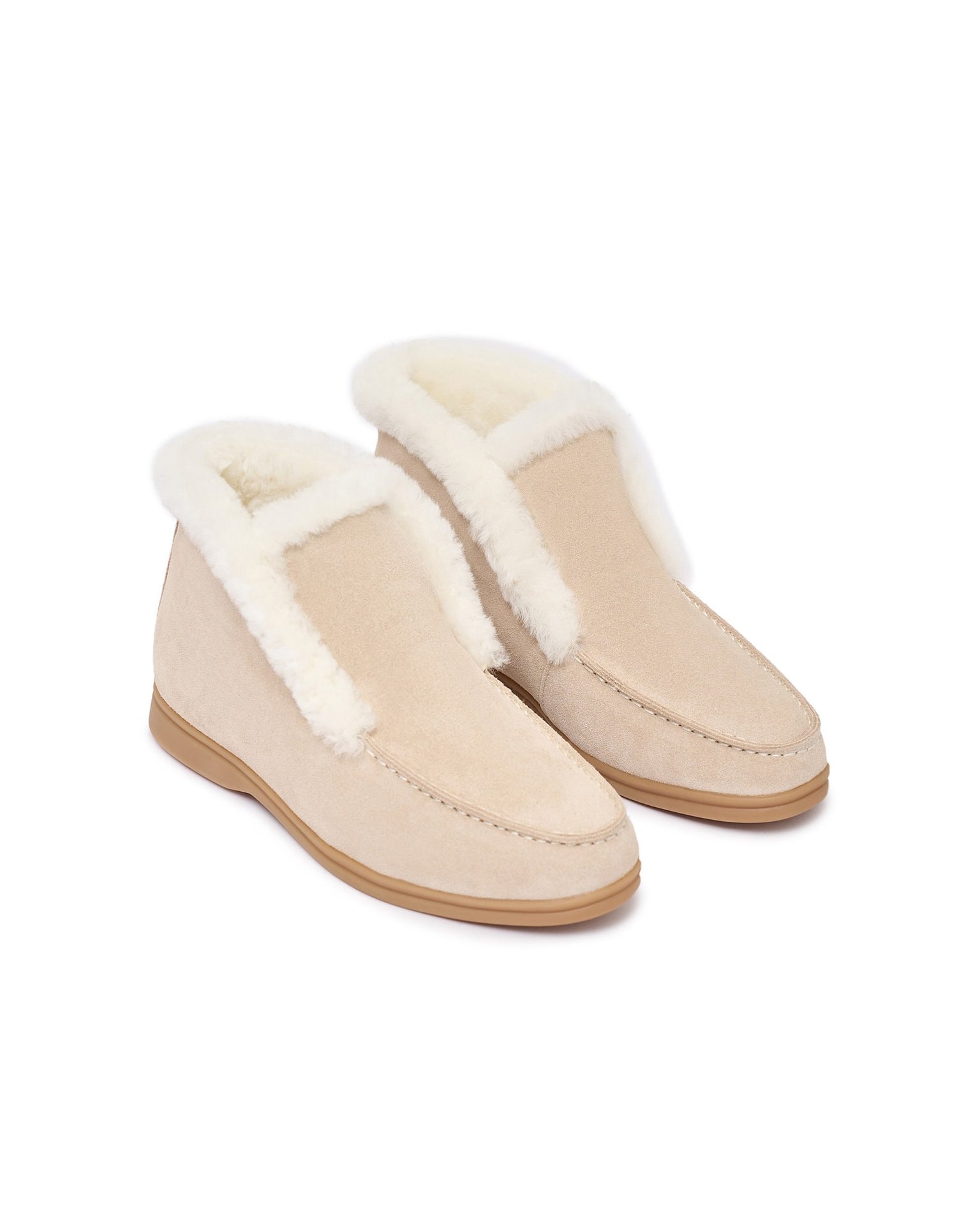 Insulated loafers, Beige