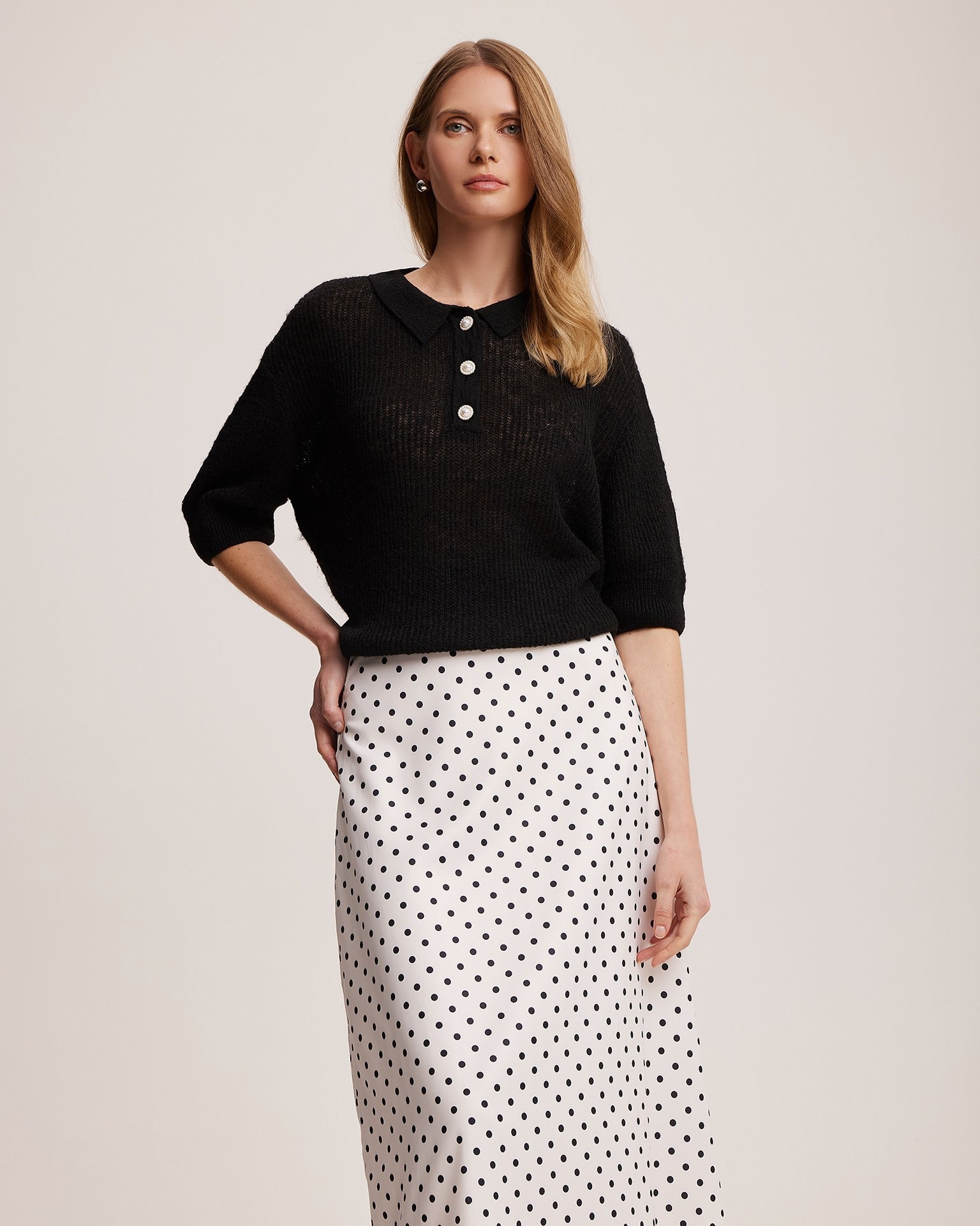 Polka dot skirt, White — photo 2