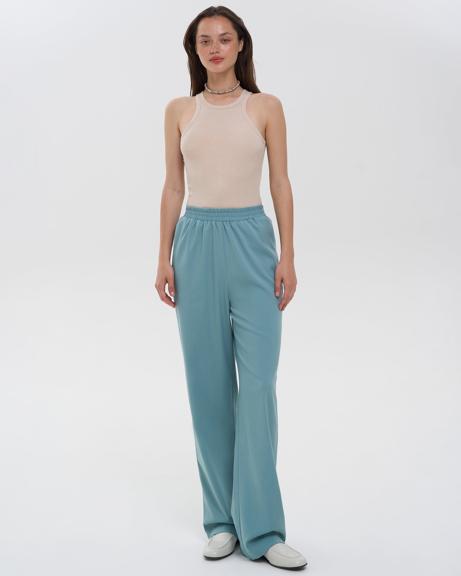 Trousers with an elasticated waistband
