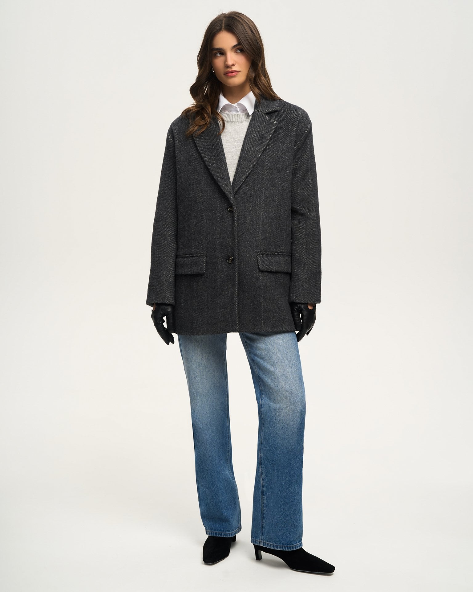 Wool blazer coat