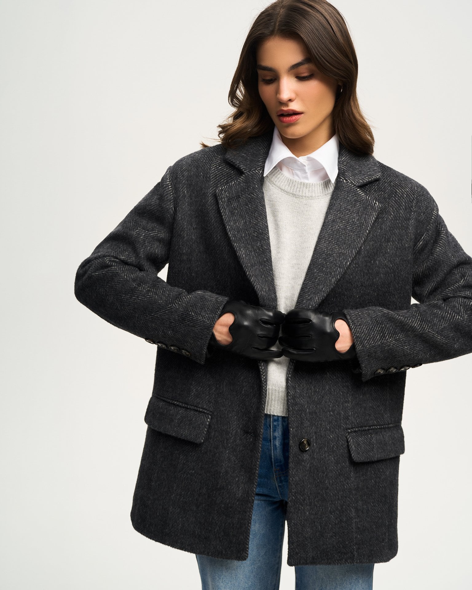 Wool blazer coat