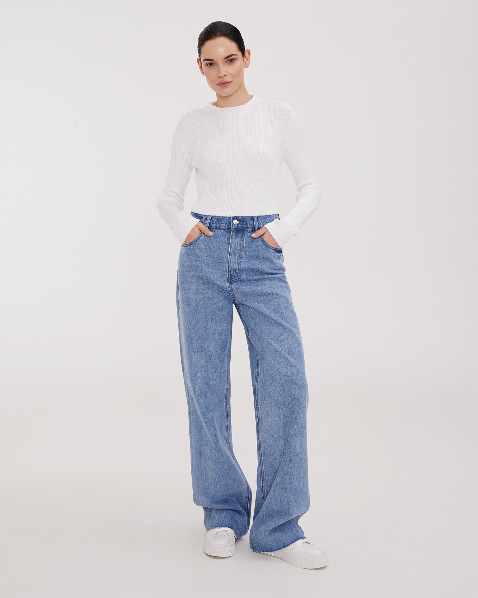 Fitted white jumper, White — photo 4