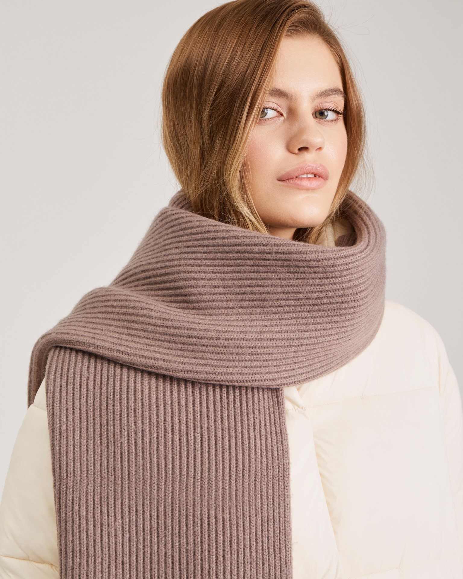 Wide scarf, Brown — photo 2