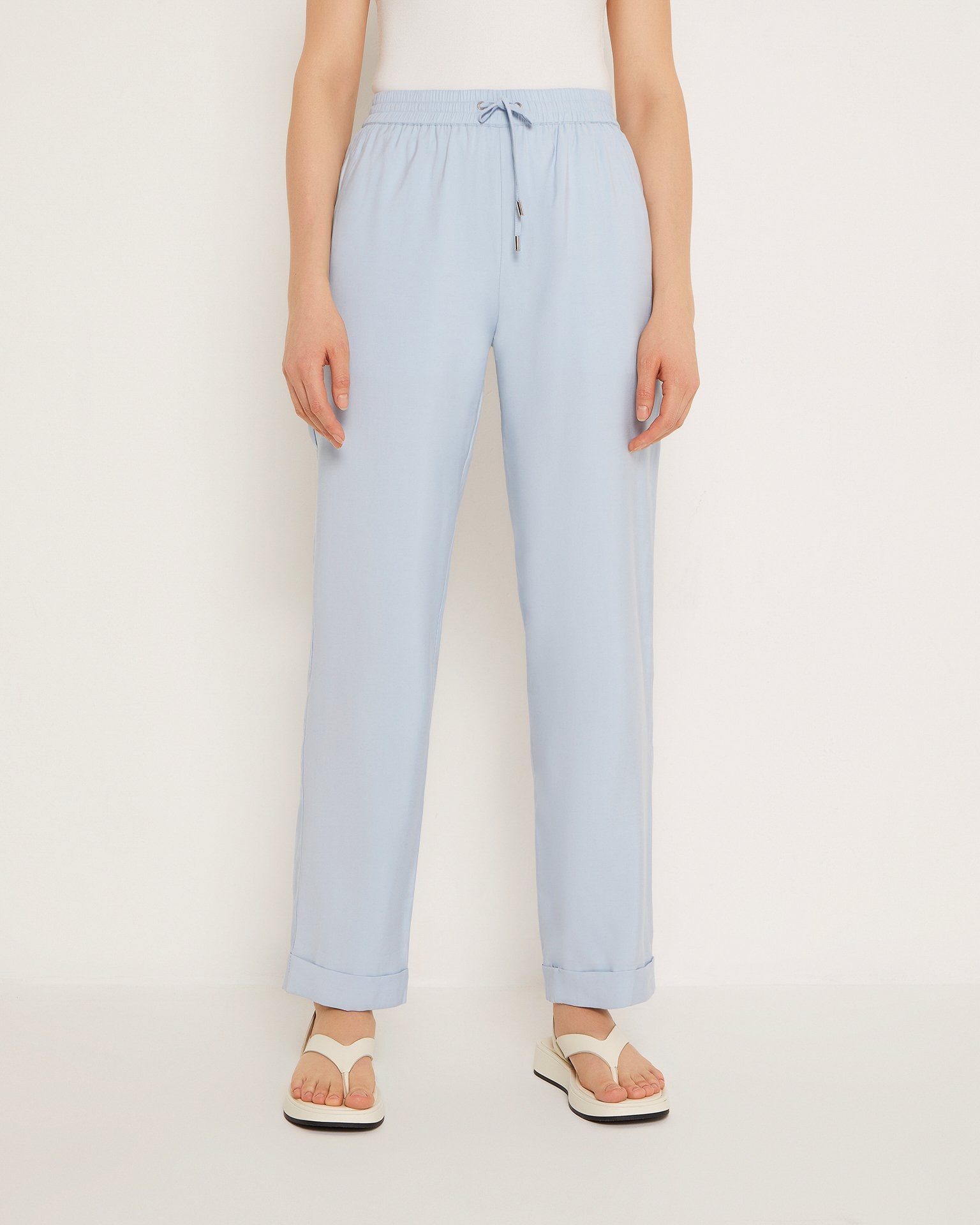 Blue Trousers with Elasticated Waist