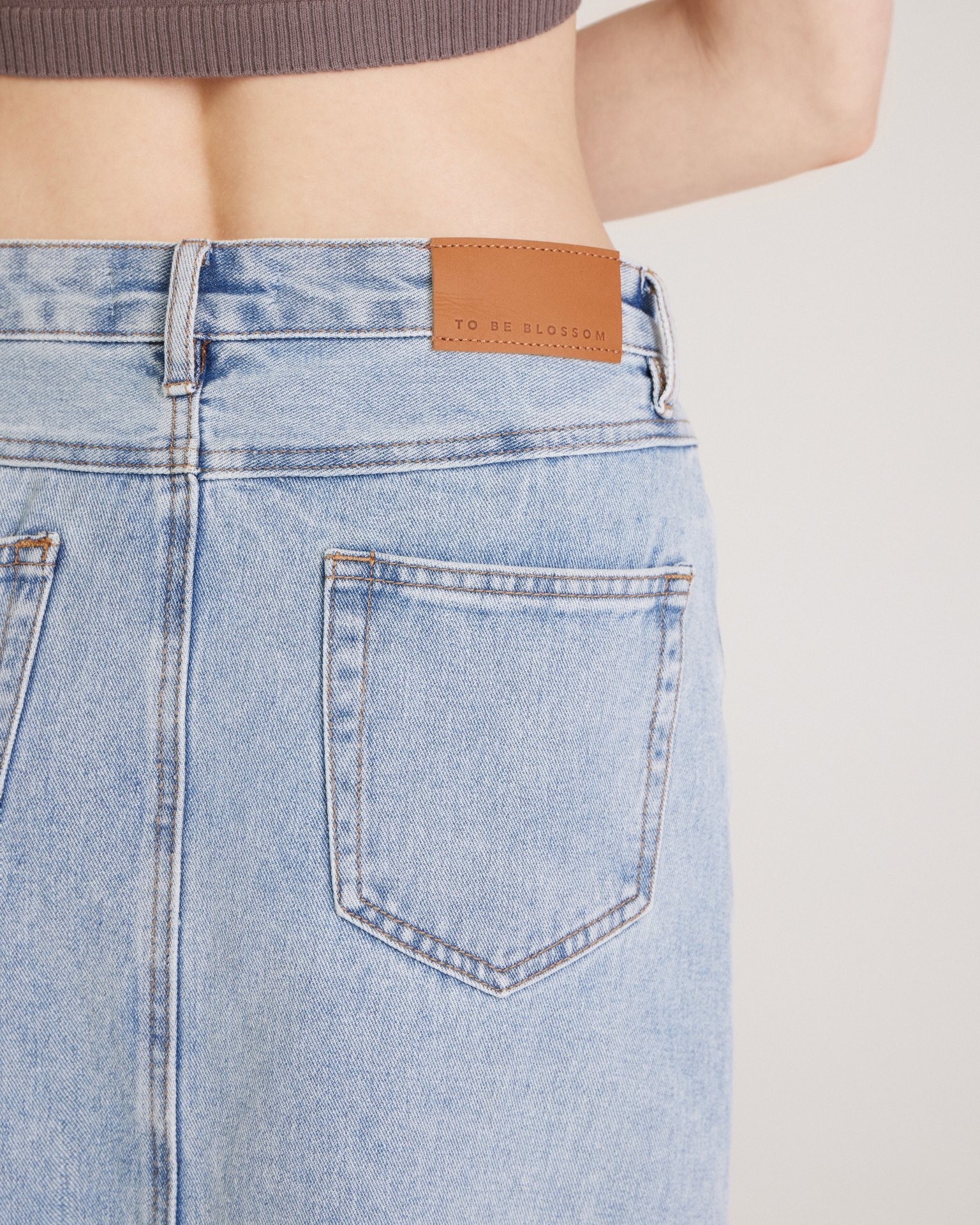 Denim midi skirt, Sky blue — photo 9