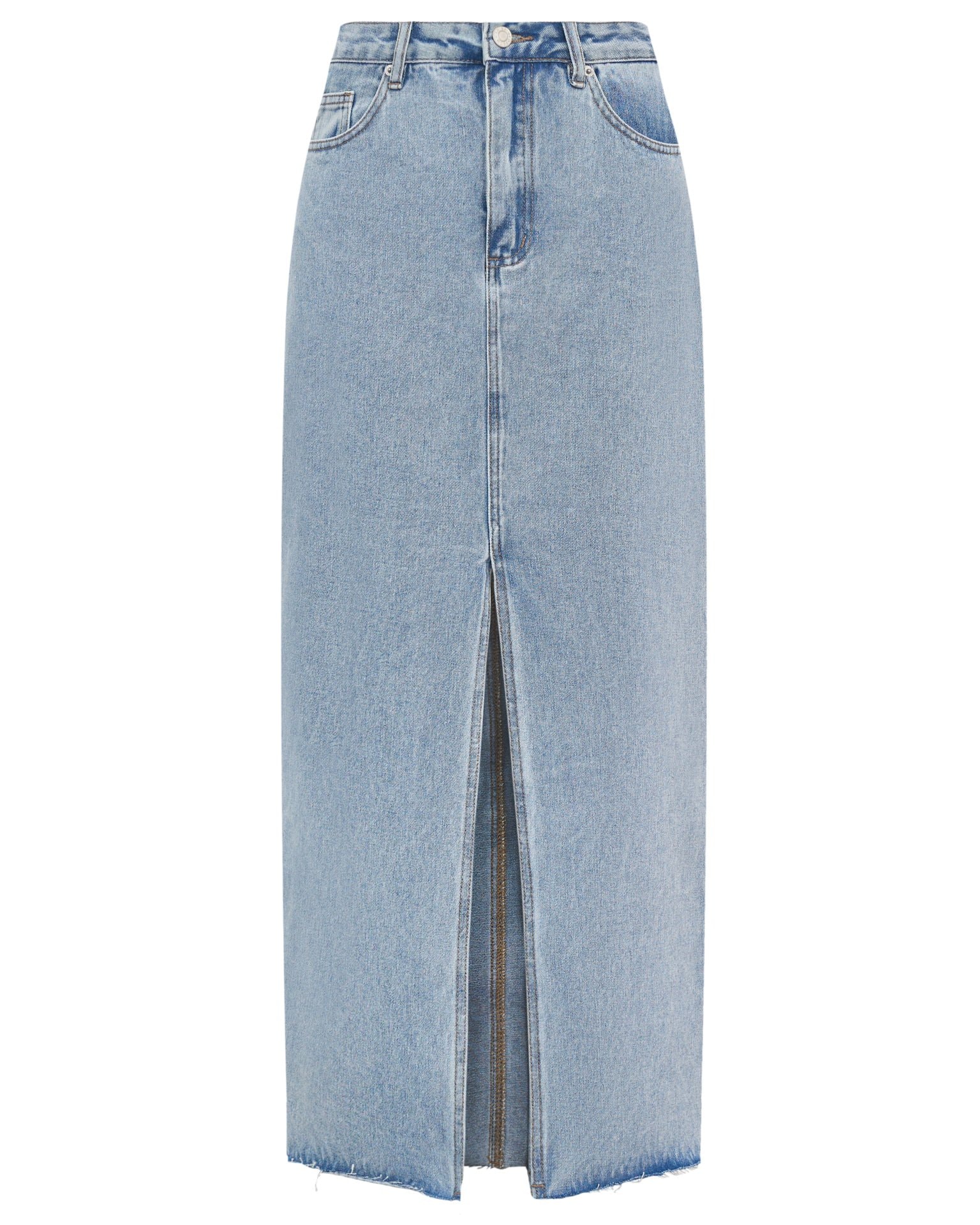 Denim midi skirt, Sky blue