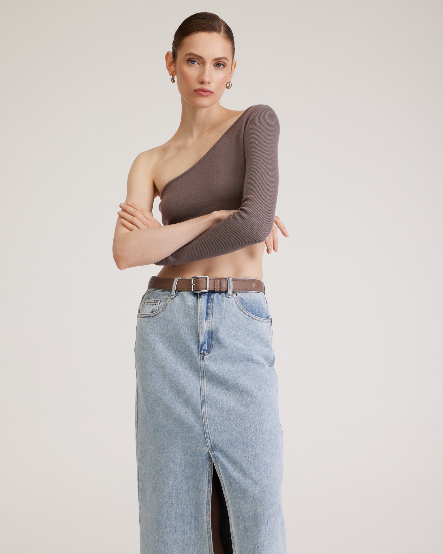 Denim midi skirt, Sky blue — photo 3
