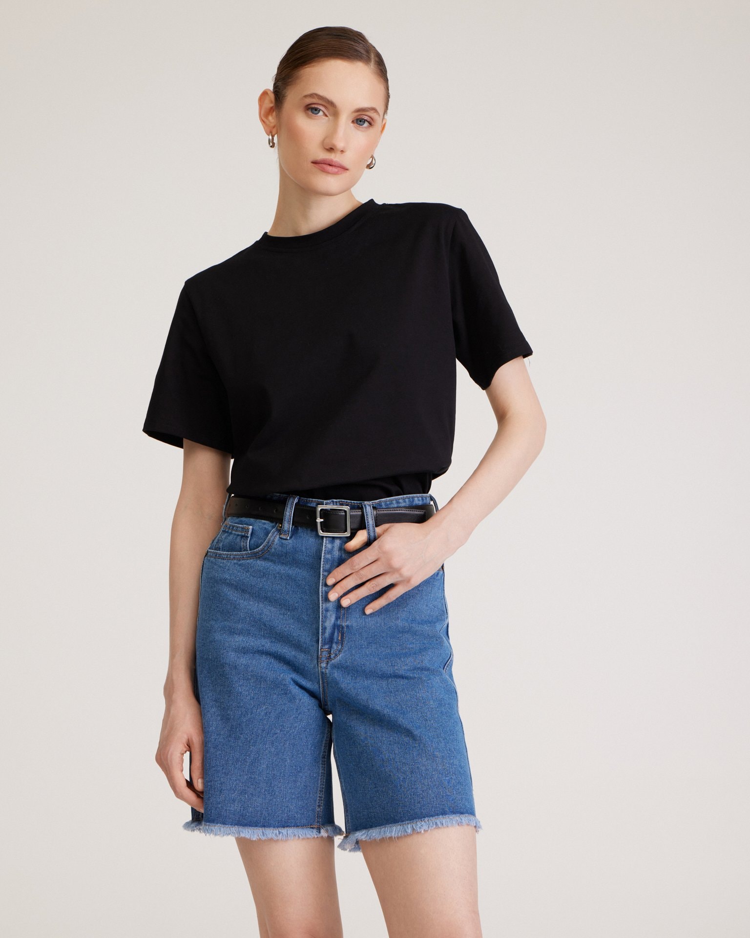 Denim Bermuda shorts, Blue — photo 2