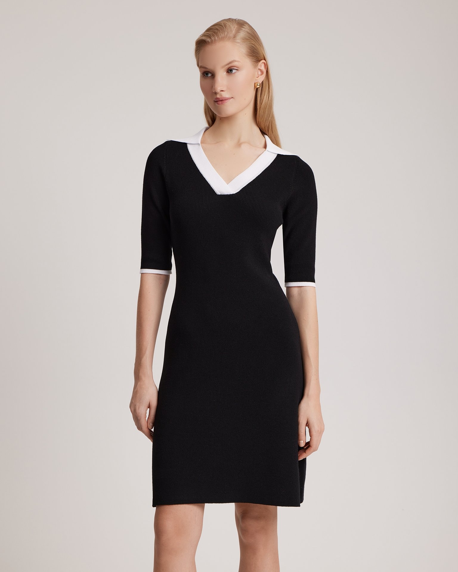 V-neck dress, Black