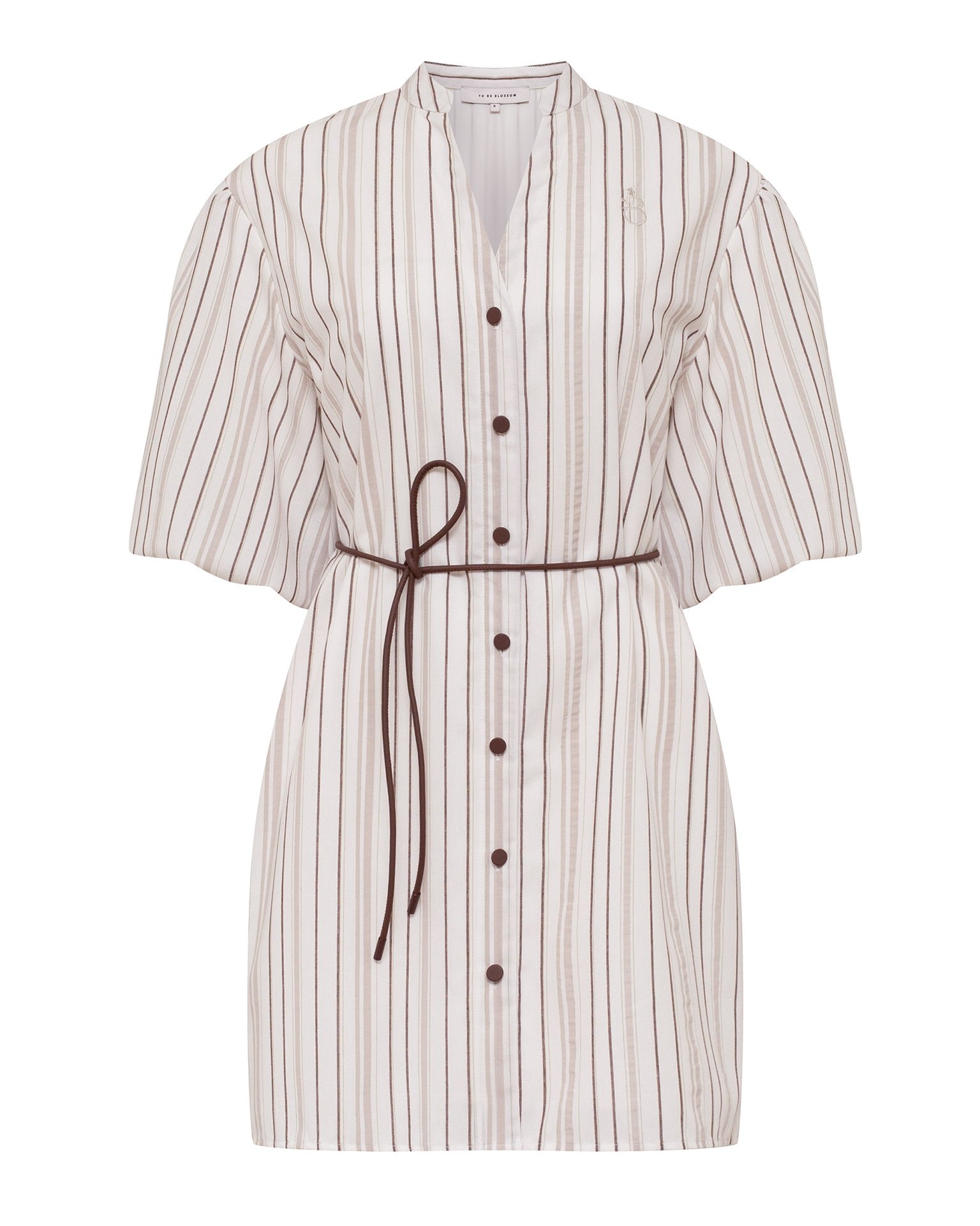 Striped cotton dress, White
