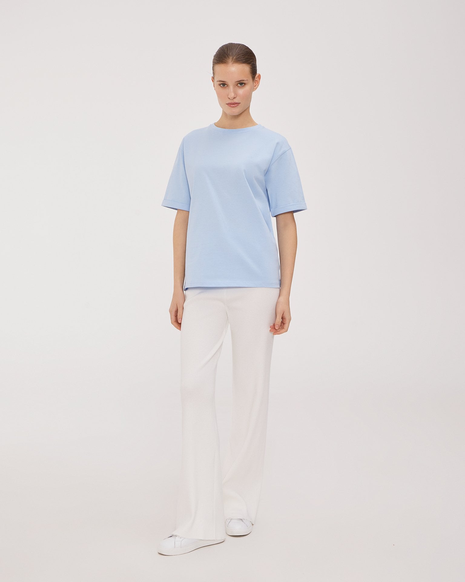 White viscose trousers