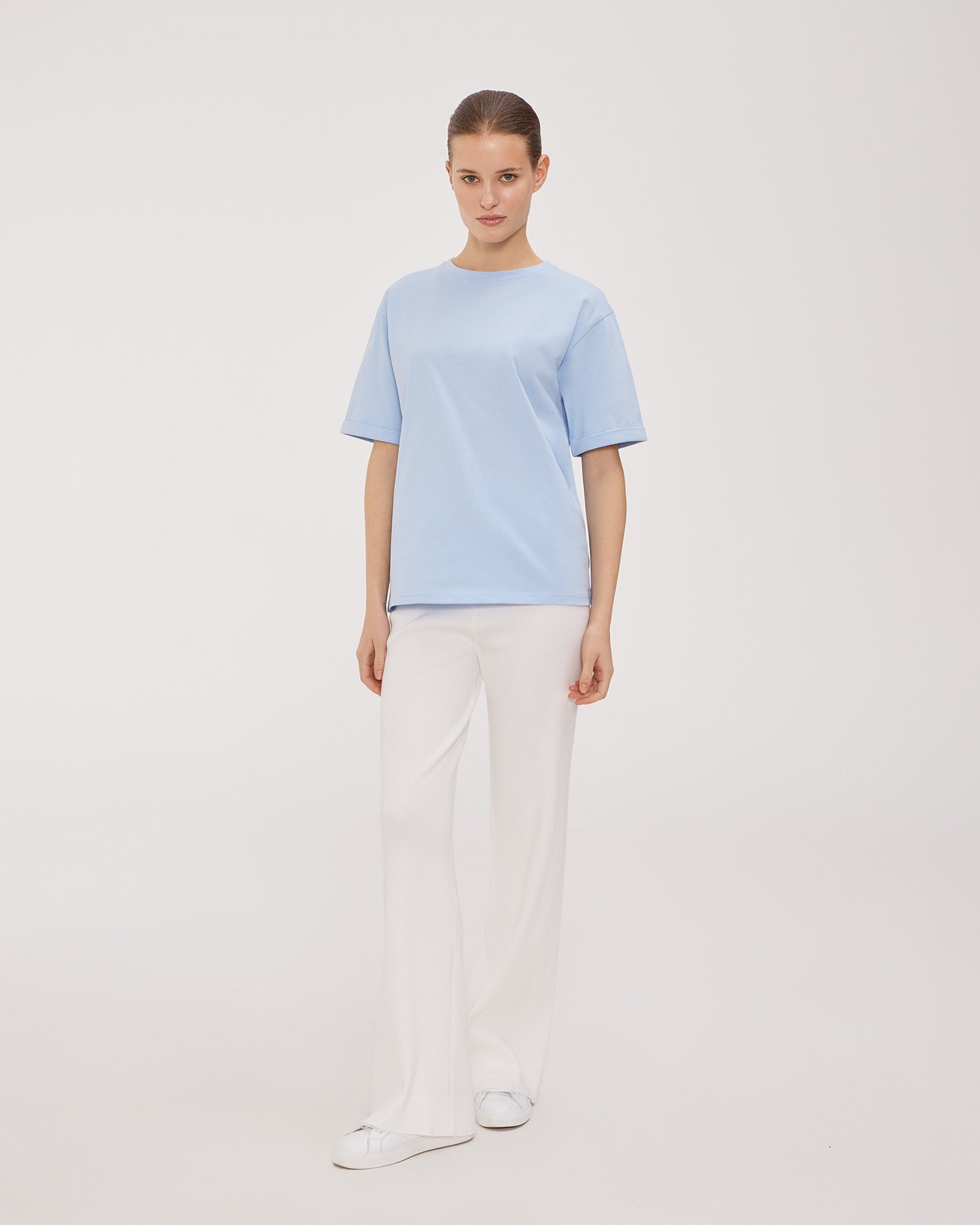 White viscose trousers