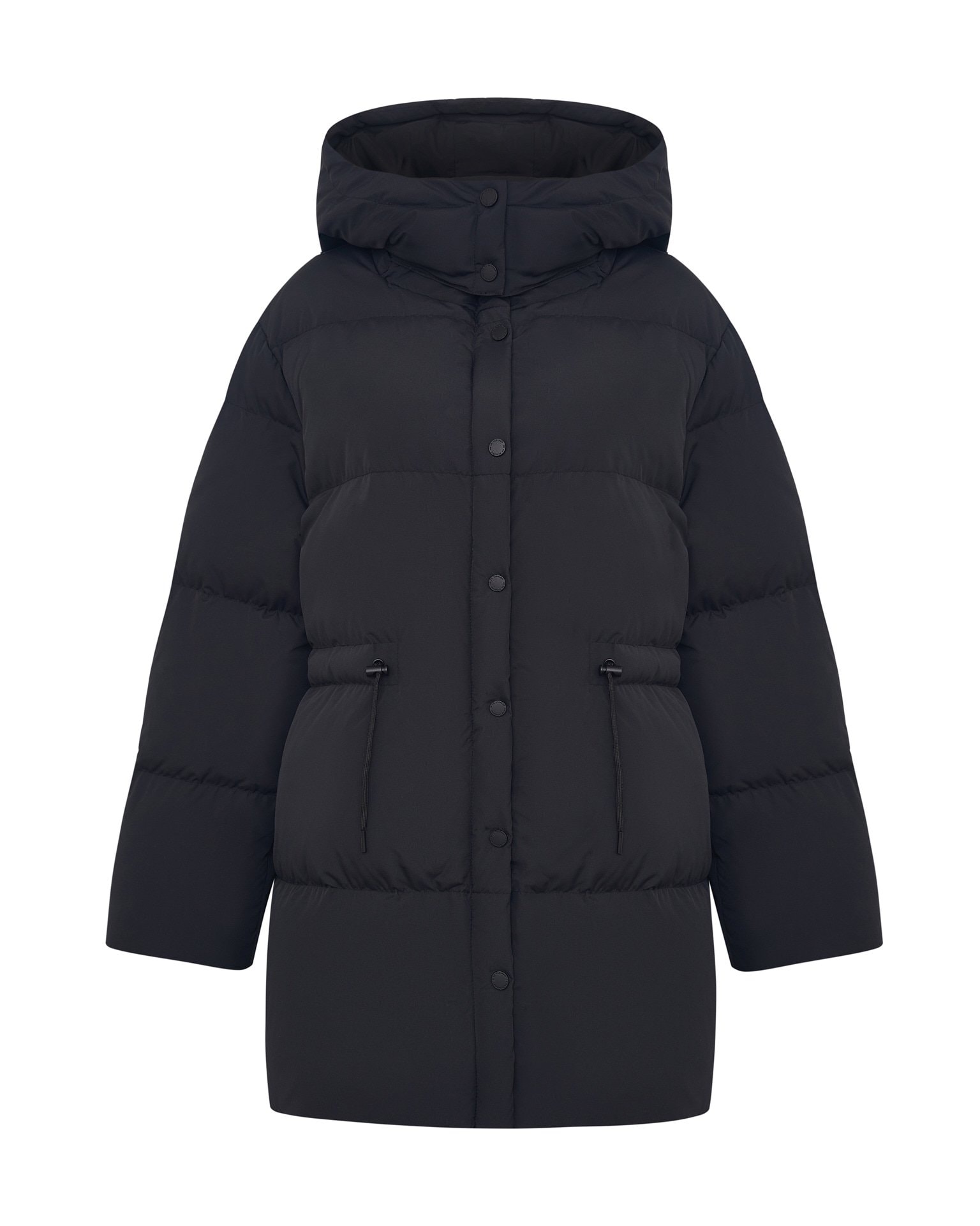 Longline puffer coat, Black — photo 10