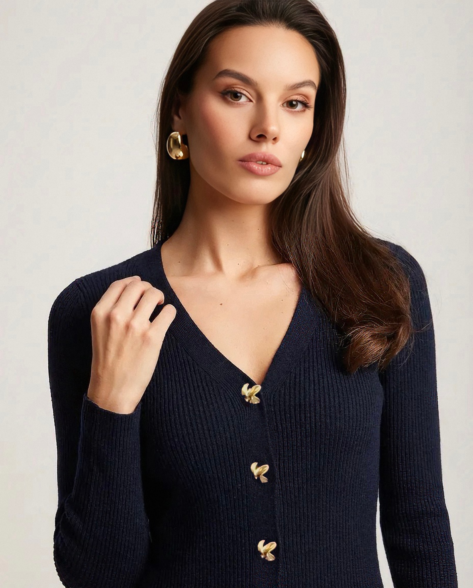 Merino wool dress, Navy blue. — photo 2