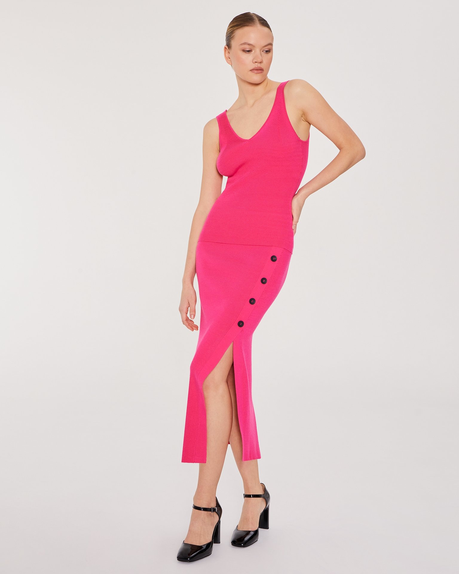 Viscose skirt, Fuchsia