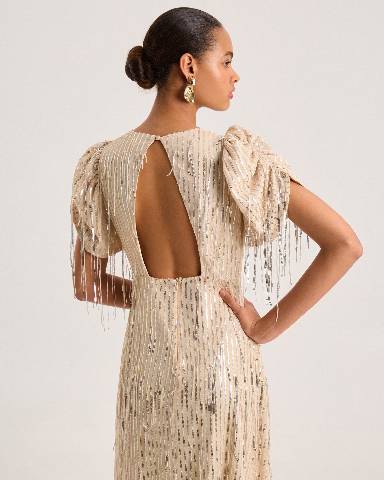 Beige sequin dress