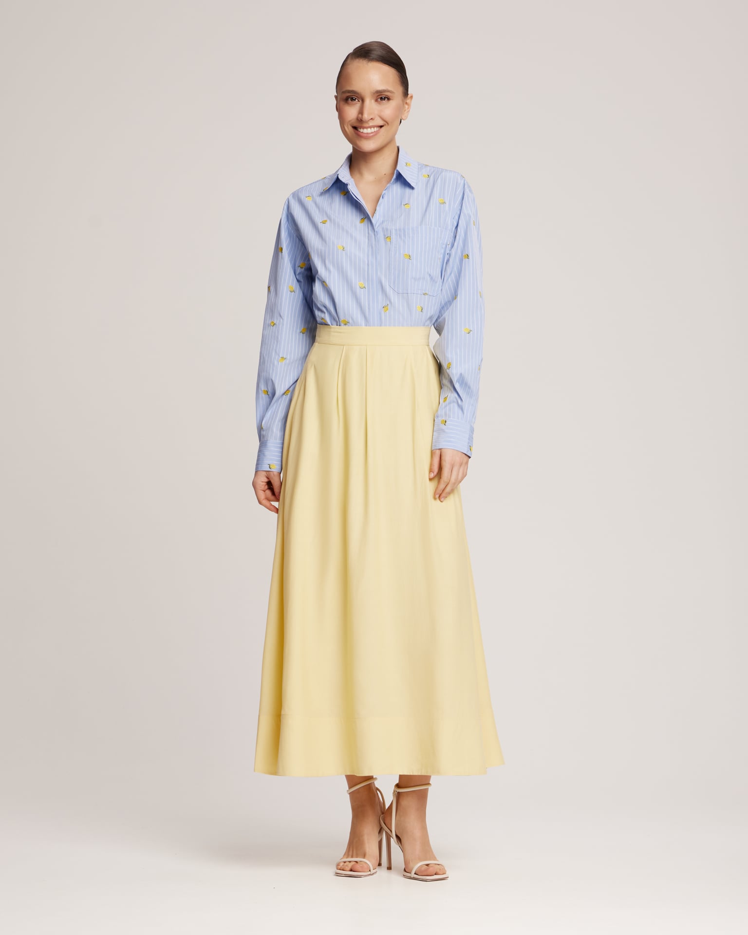 flowing midi skirt