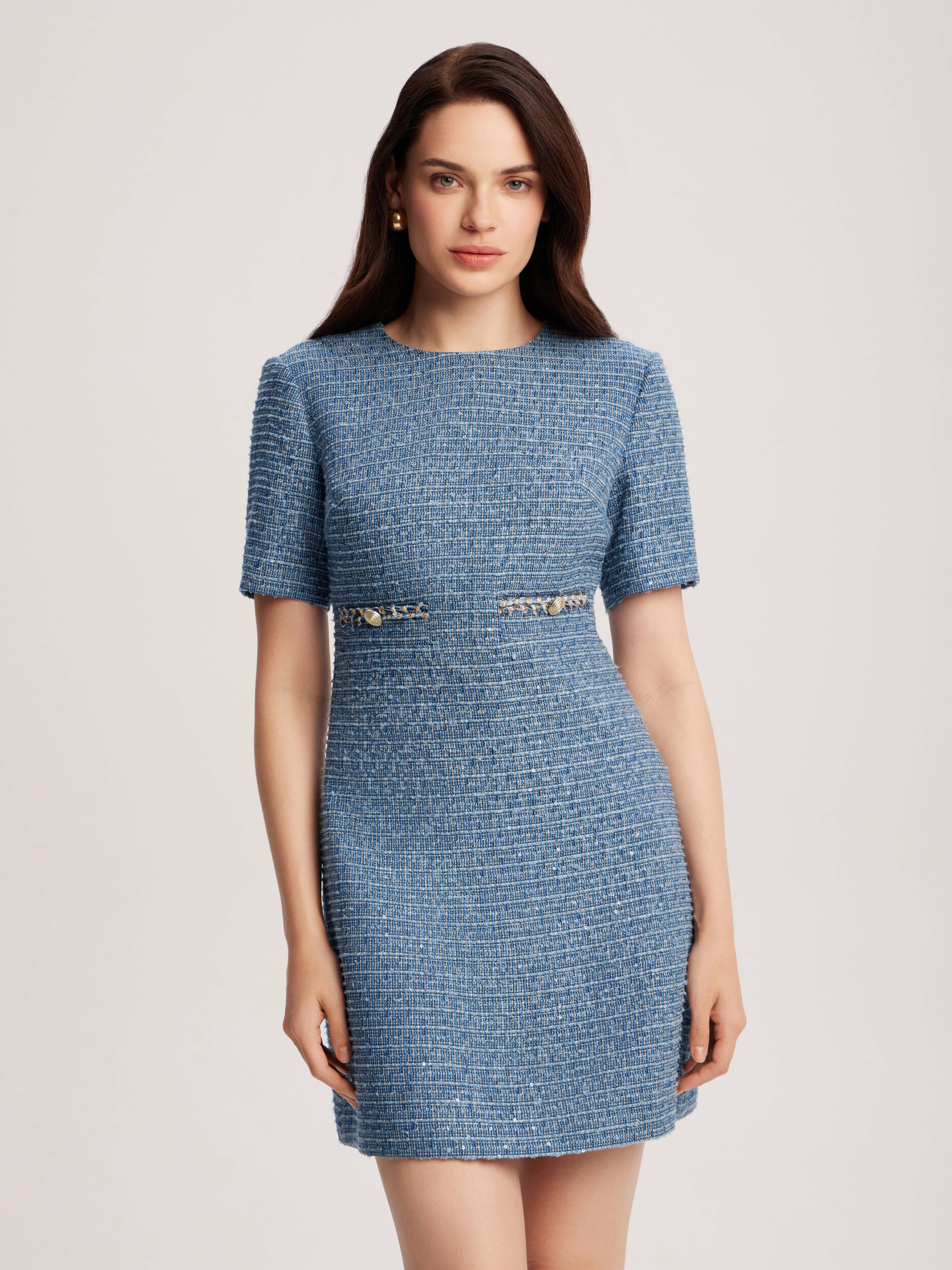 Tweed dress, Blue