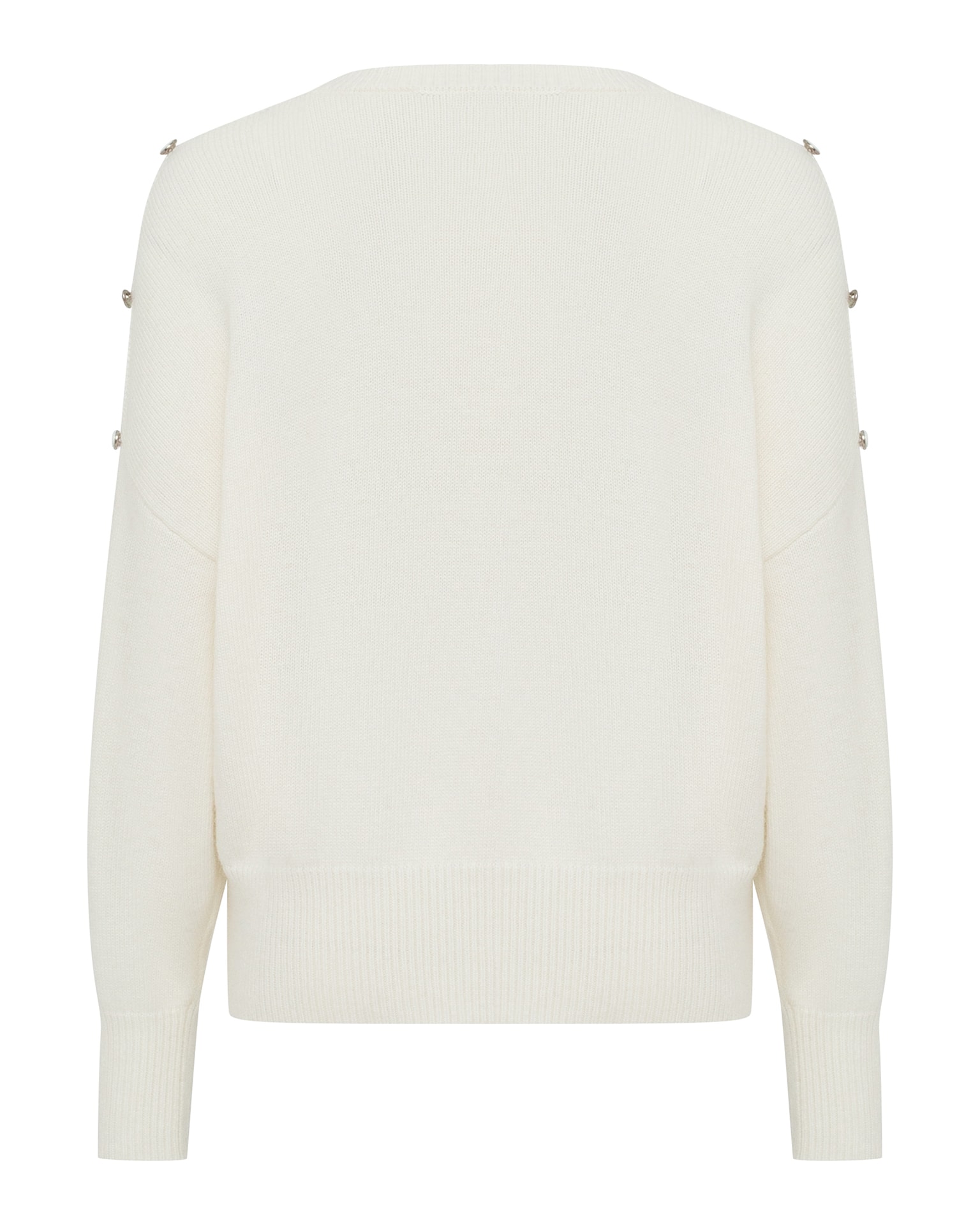 Jumper with accent buttoned sleeves, White — photo 9