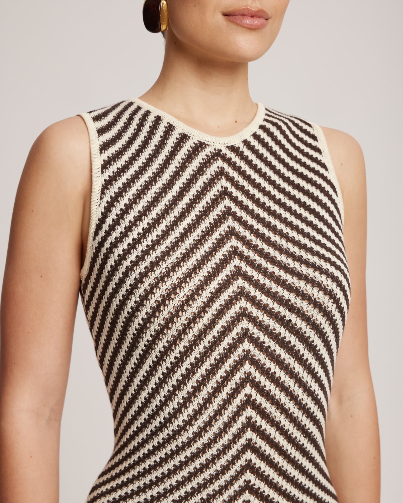 Crochet midi dress, Brown — photo 5