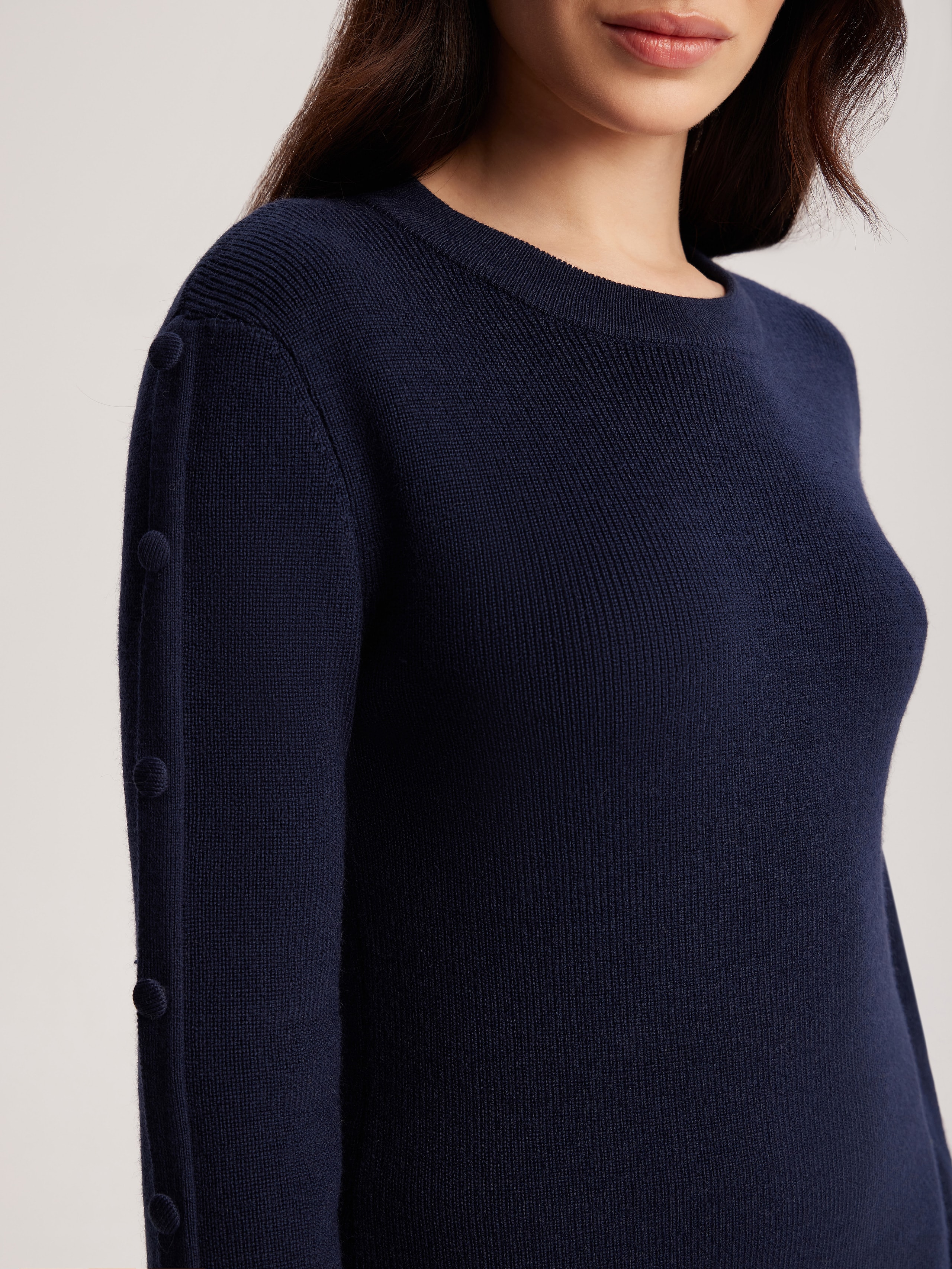 Knitted suit with a skirt, Blue — photo 10