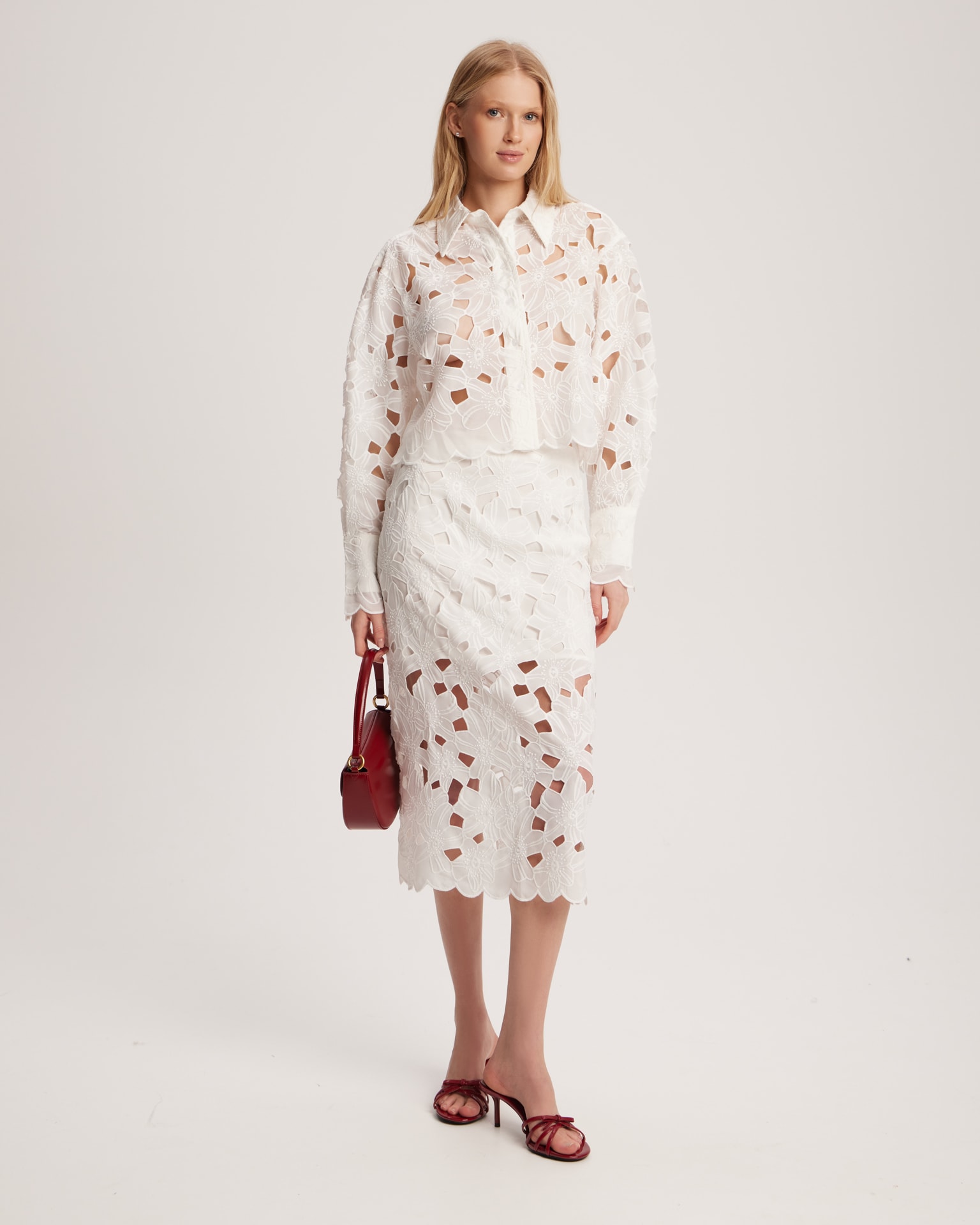 White lace blouse, White — photo 2