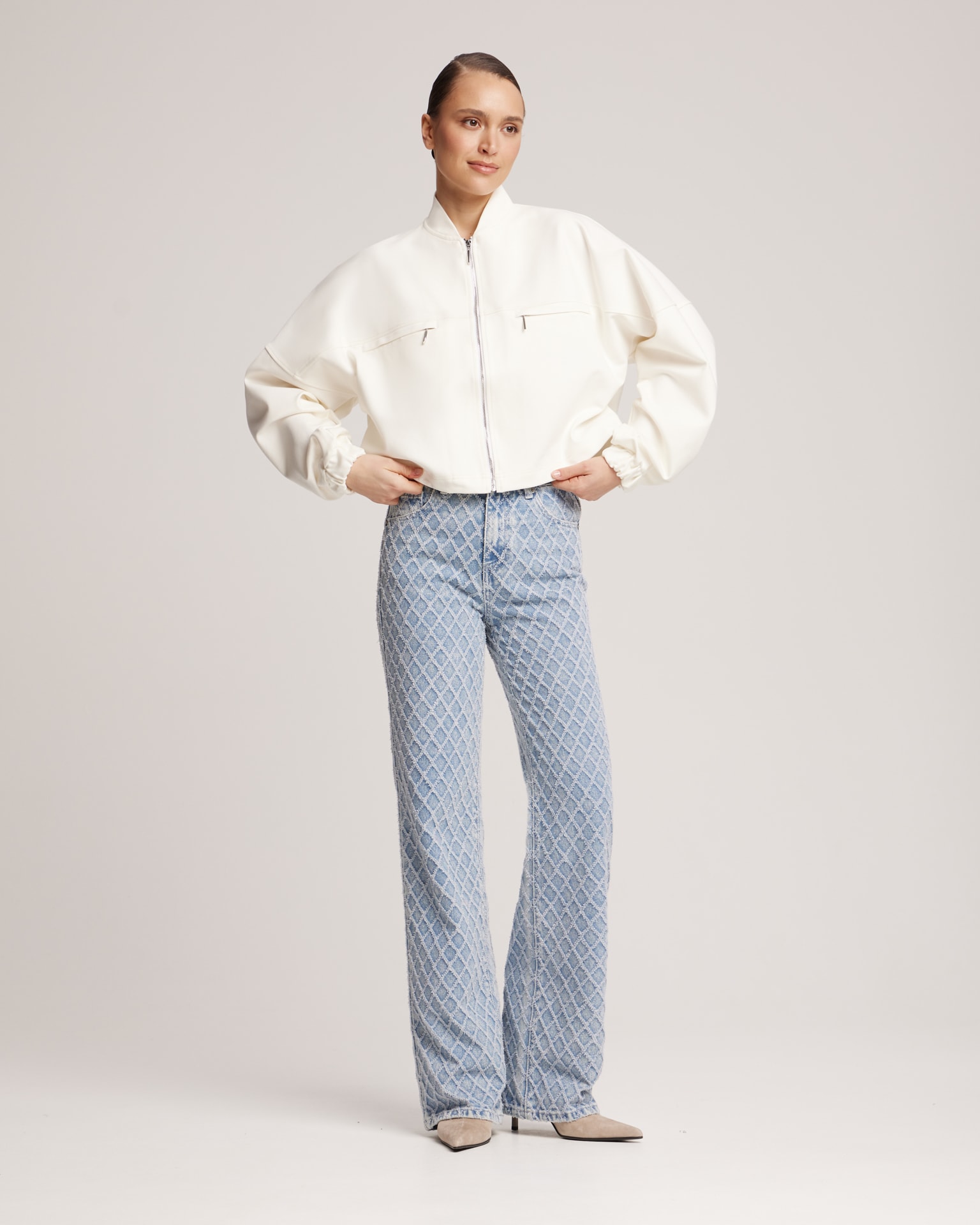 Textured jeans, Blue