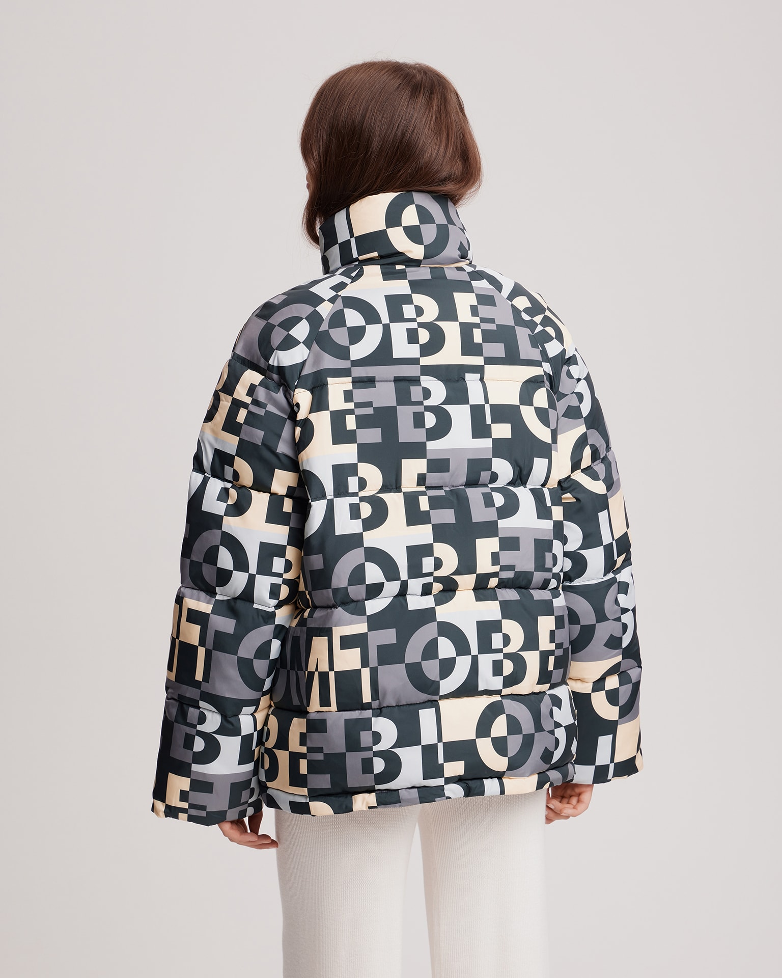Down jacket with limited edition print, Grey — photo 4