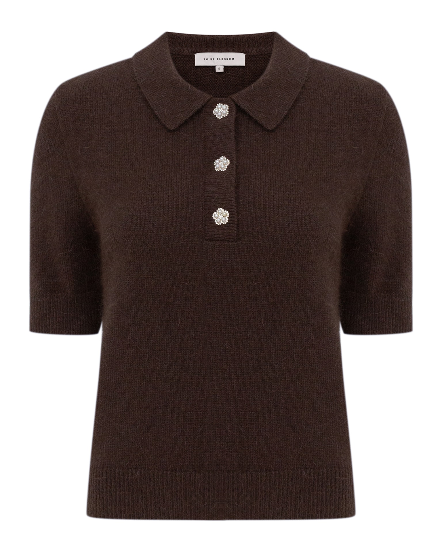 Angora polo jumper, Brown — photo 2