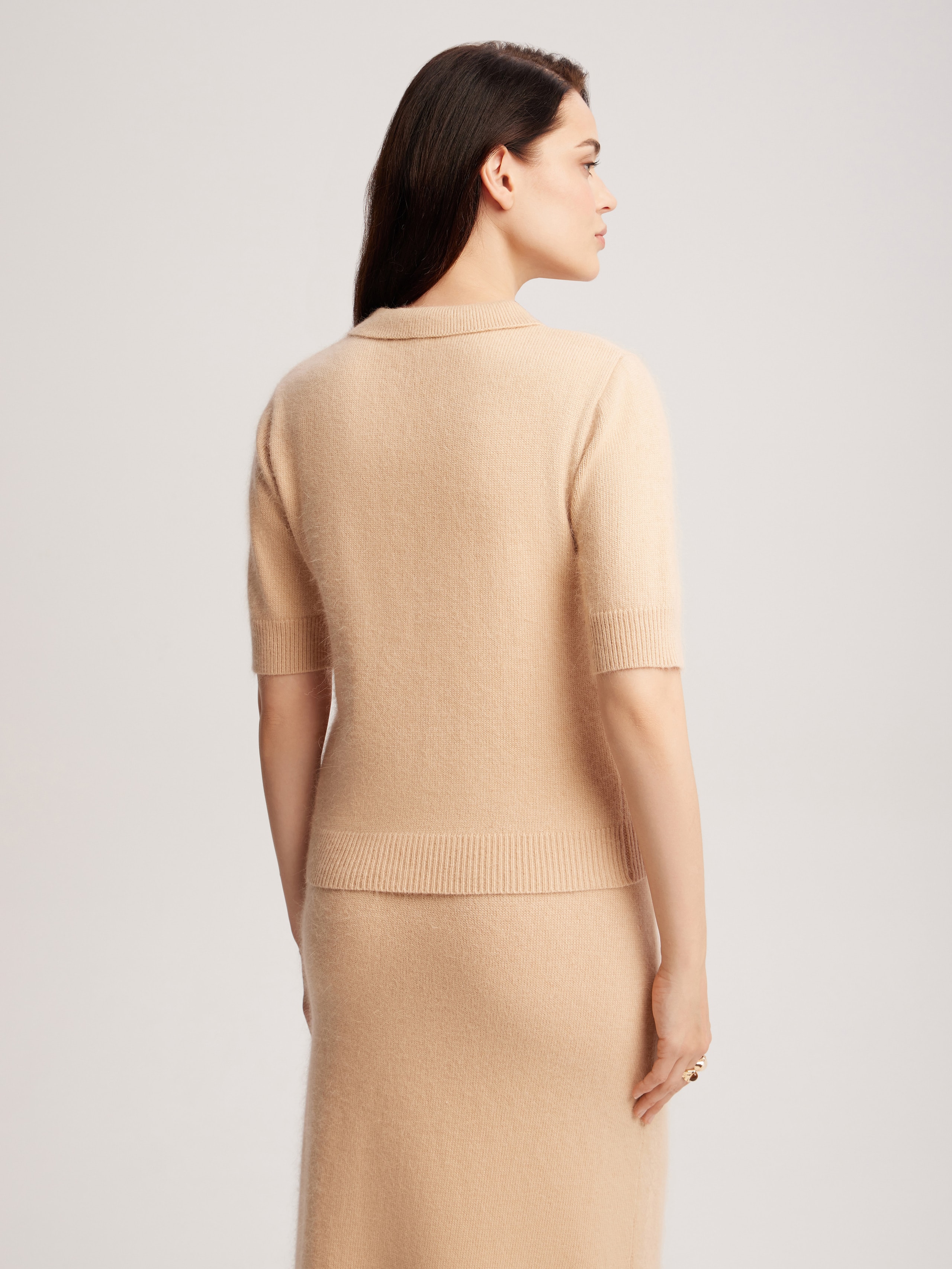 Angora polo jumper, Beige — photo 6
