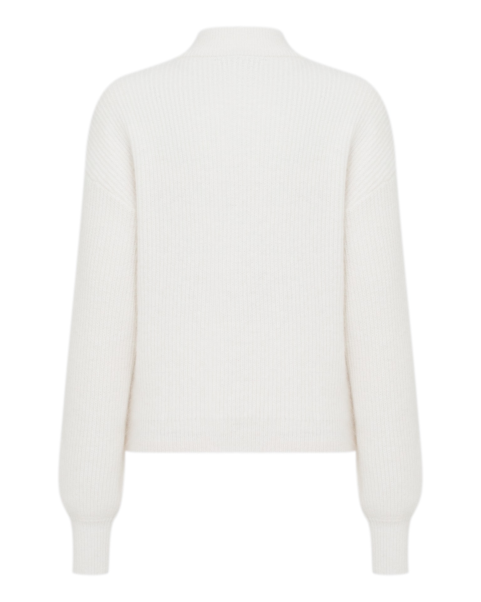 Cosy straight-cut jumper with an original neckline, White — photo 9