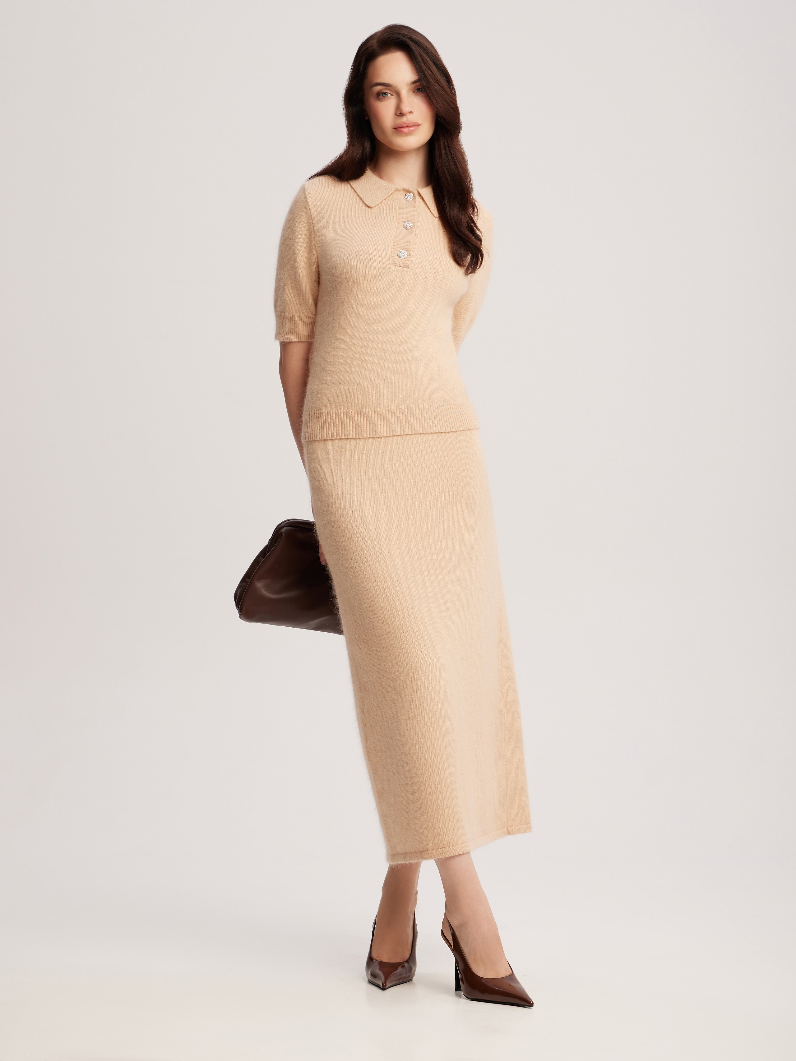 Angora polo jumper, Beige — photo 3