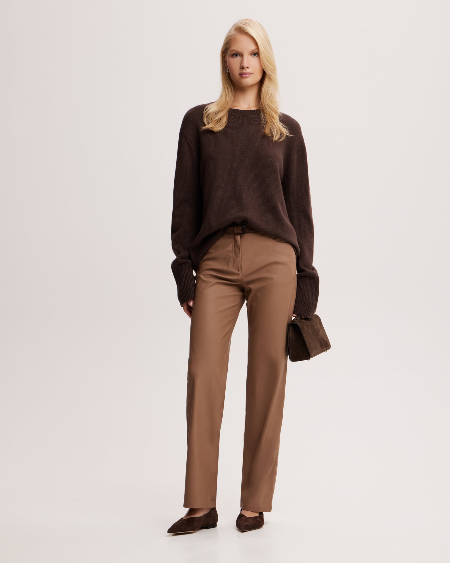 Oversize jumper in chocolate brown