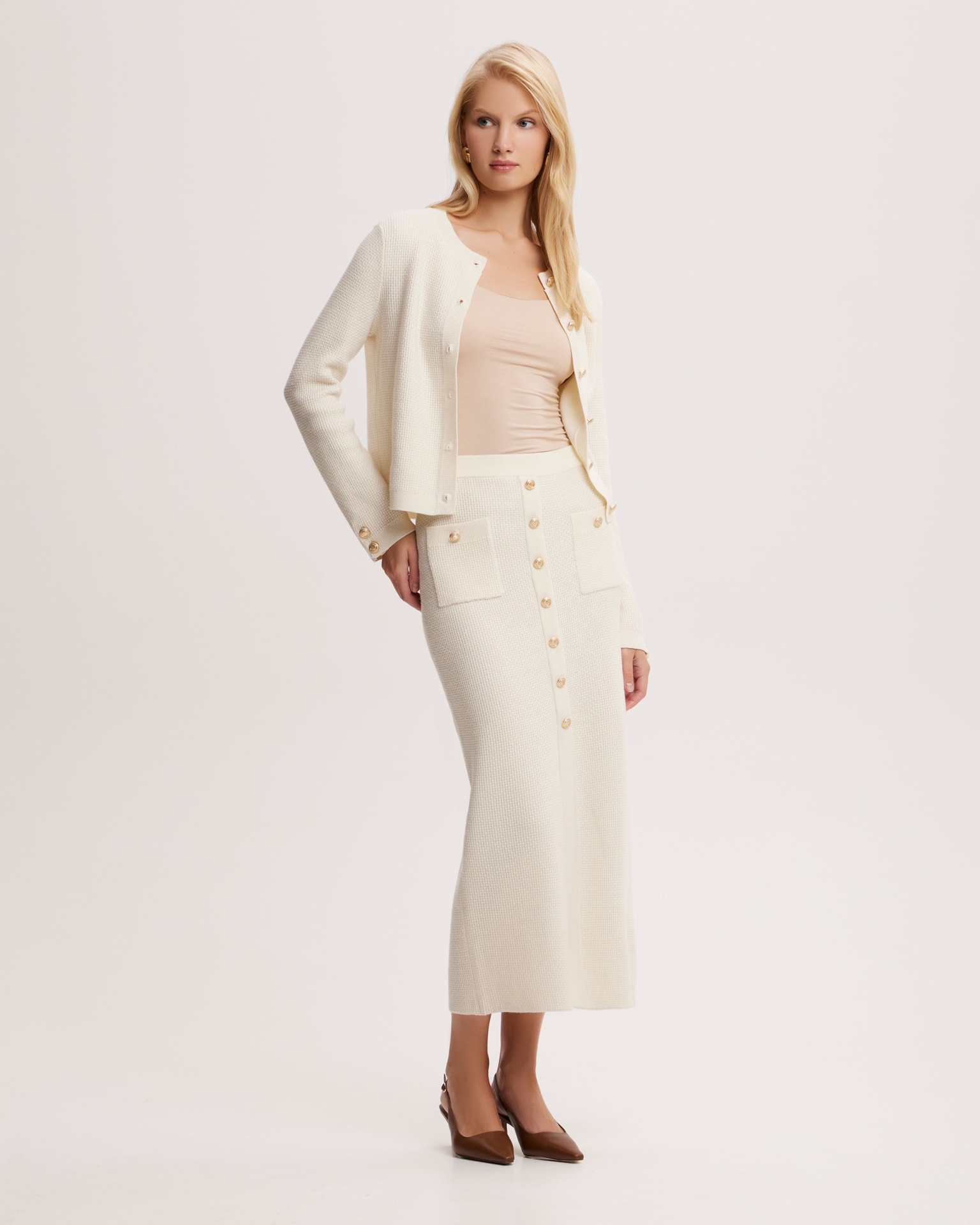 Midi skirt, Milky — photo 2