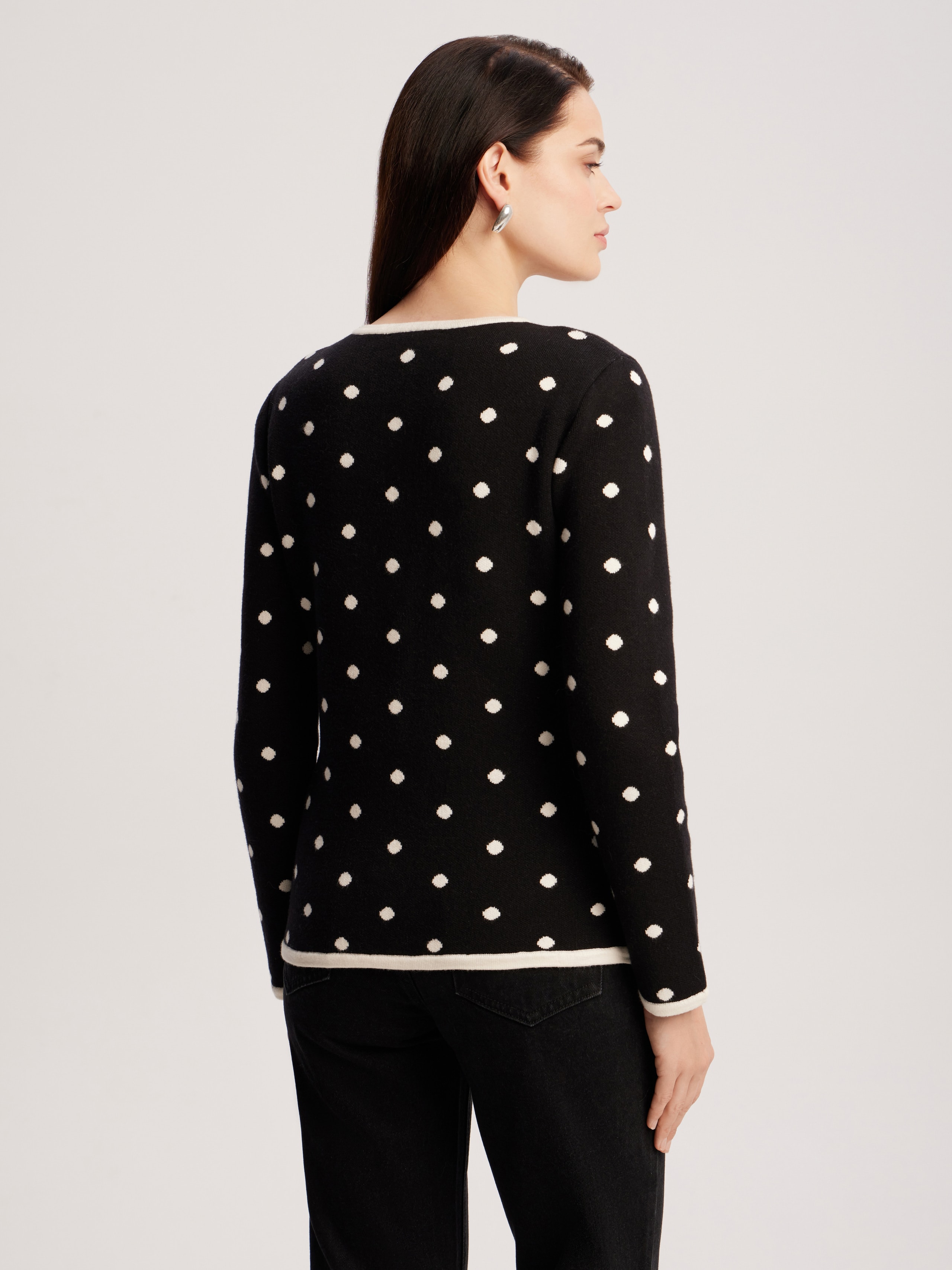 Polka dot cardigan, Black — photo 6