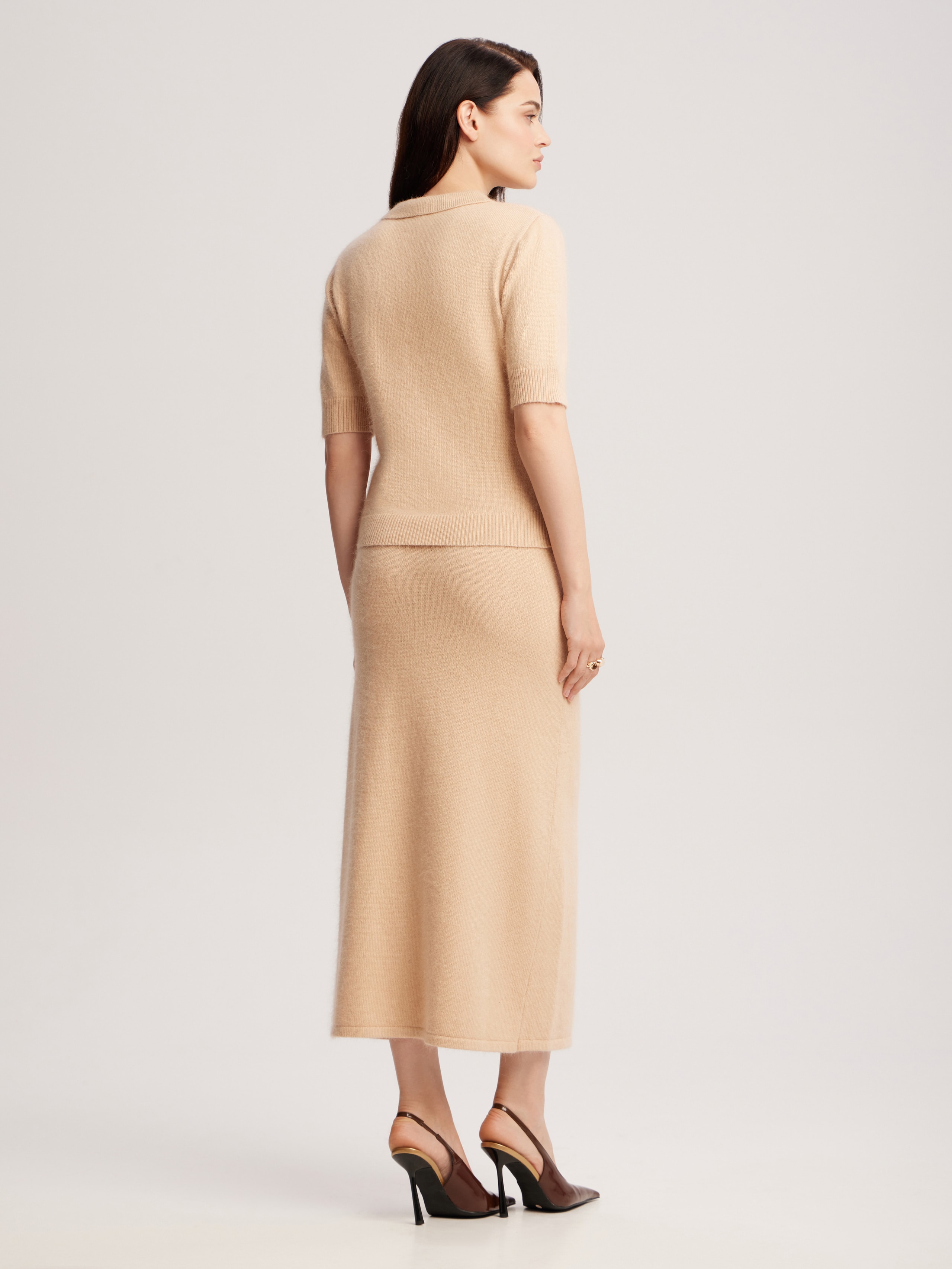 Angora midi skirt, Beige — photo 4