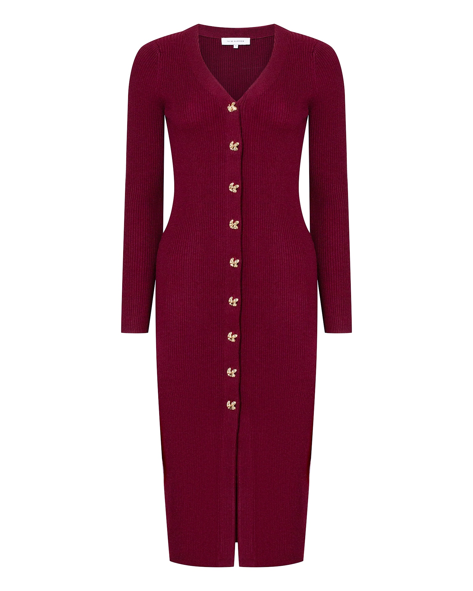 Merino Wool Dress, Burgundy — photo 2