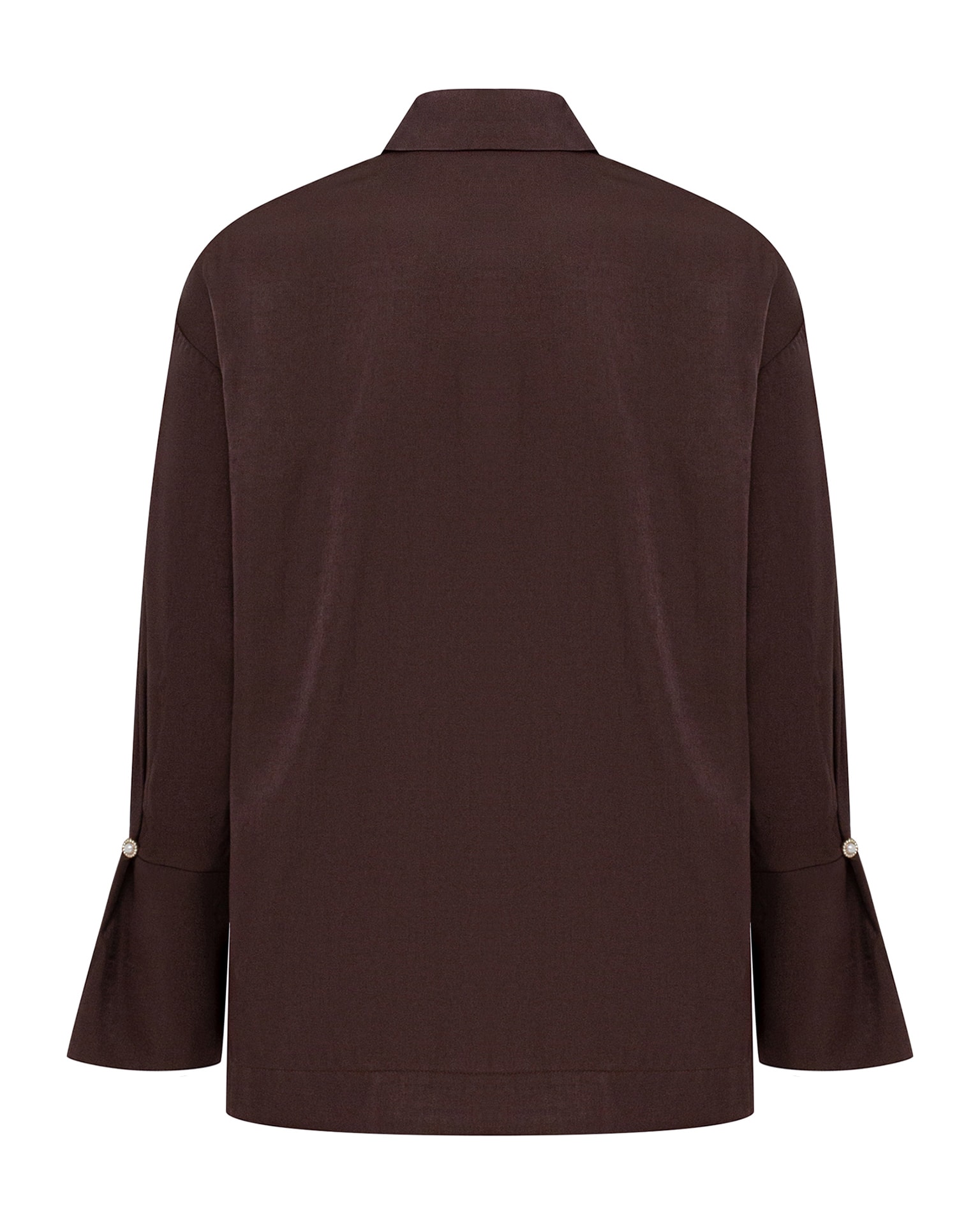 Blouse made of flowing fabric, Brown — photo 9