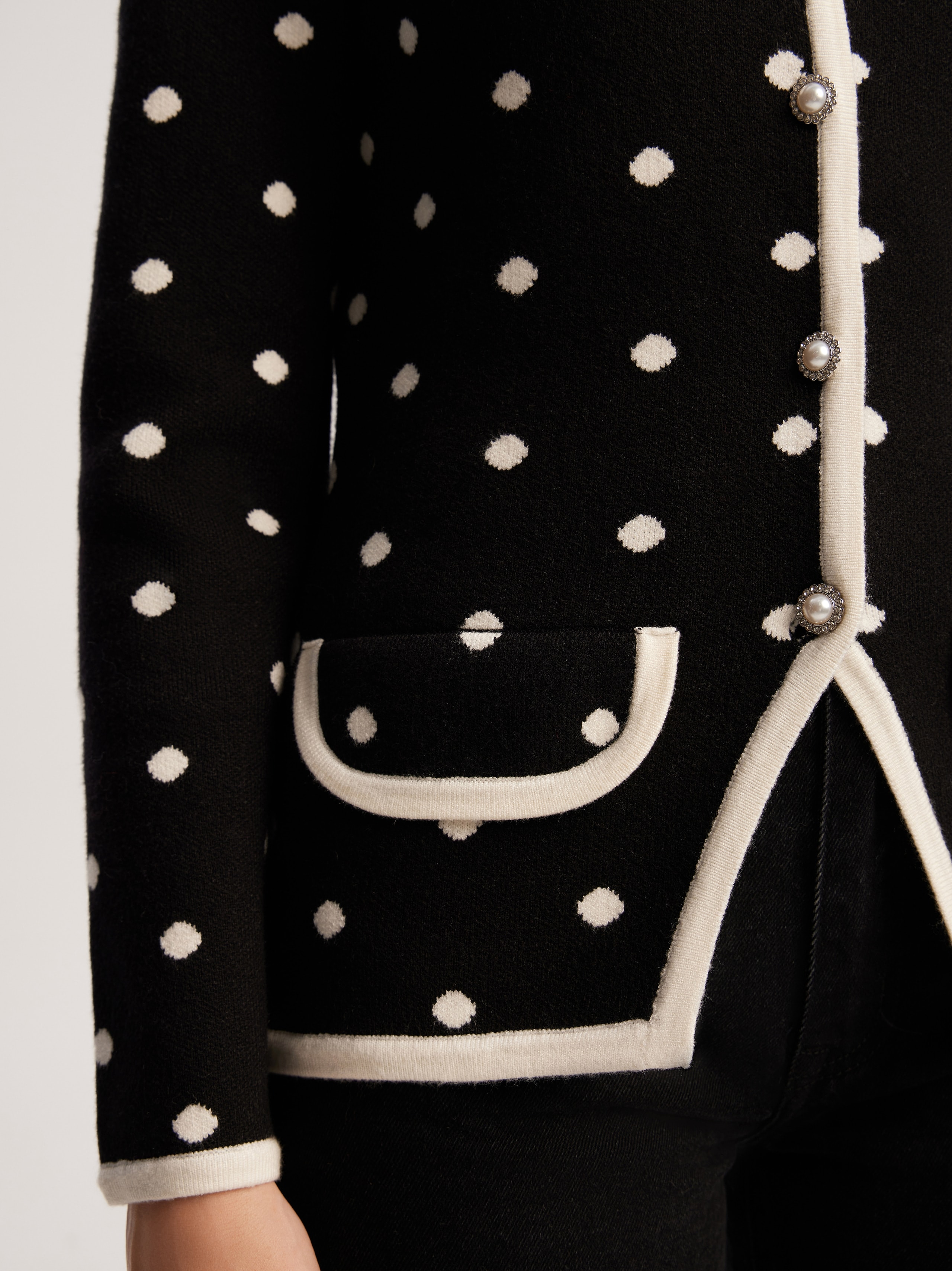 Polka dot cardigan, Black — photo 5