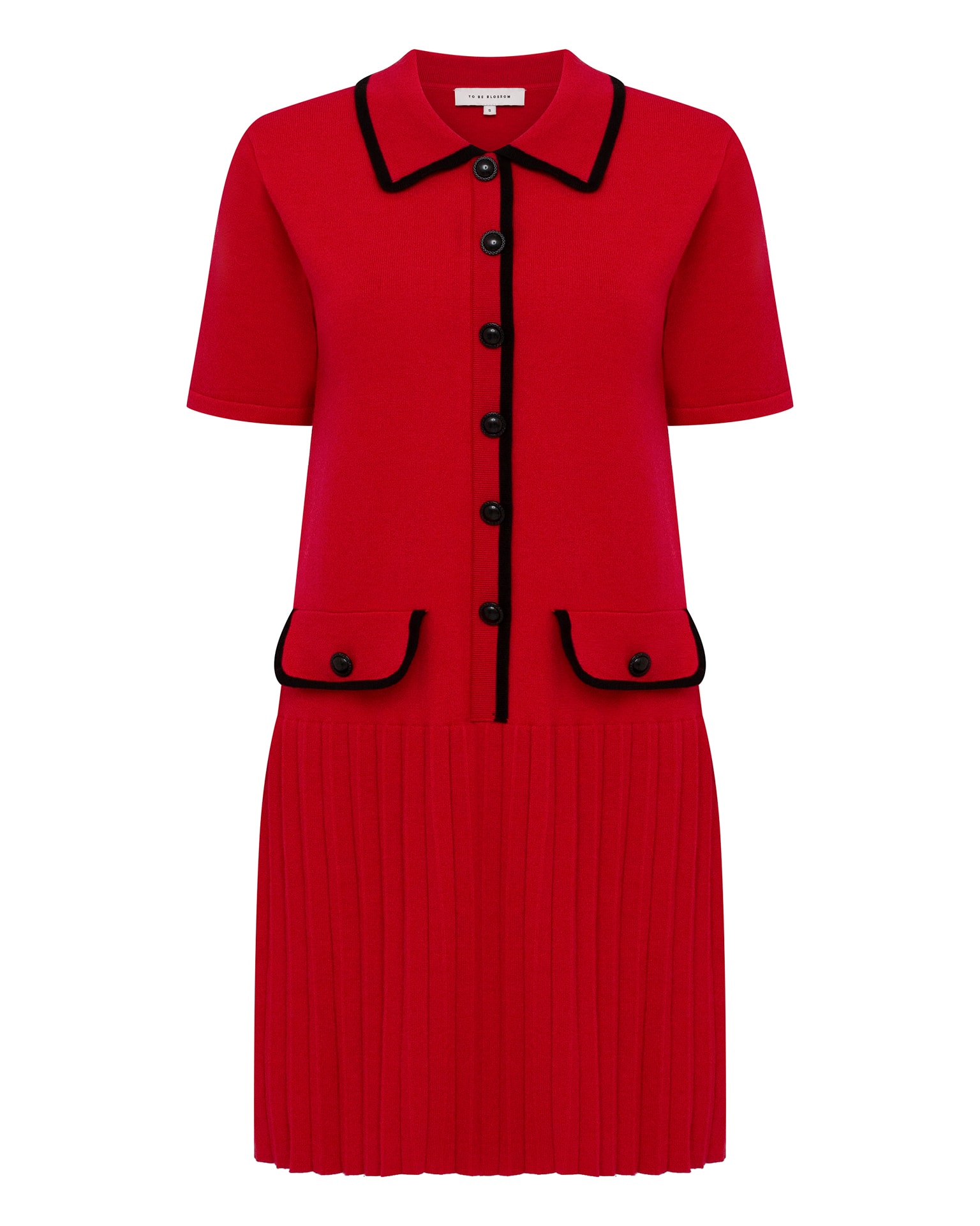 Dress with pleated hem, Red — photo 2