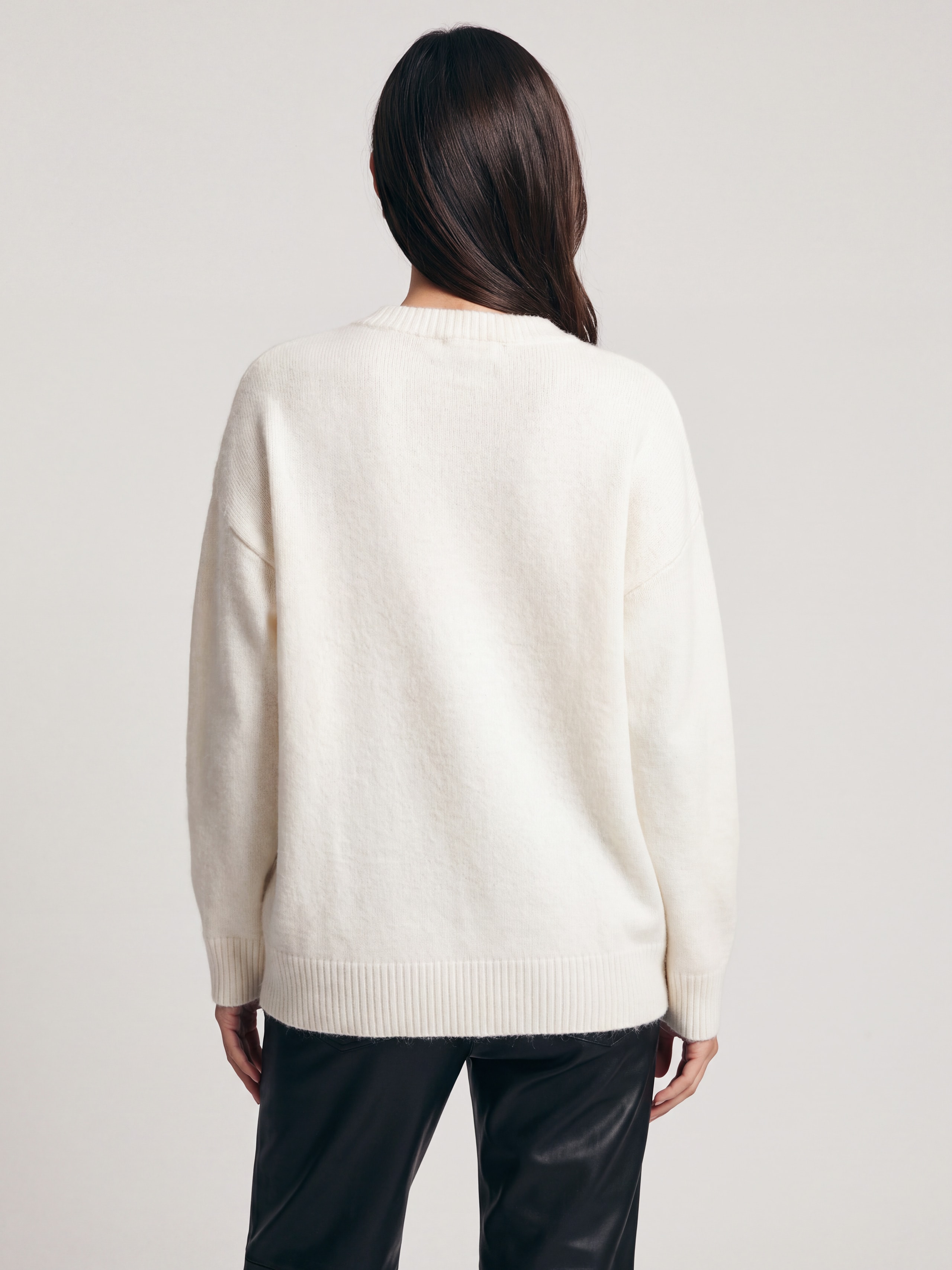 Jumper with velvet rose applique, White — photo 7