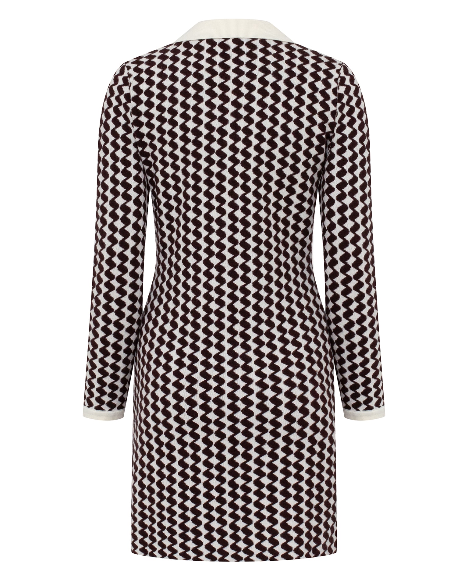 Jacquard dress with geometric pattern, Brown — photo 8