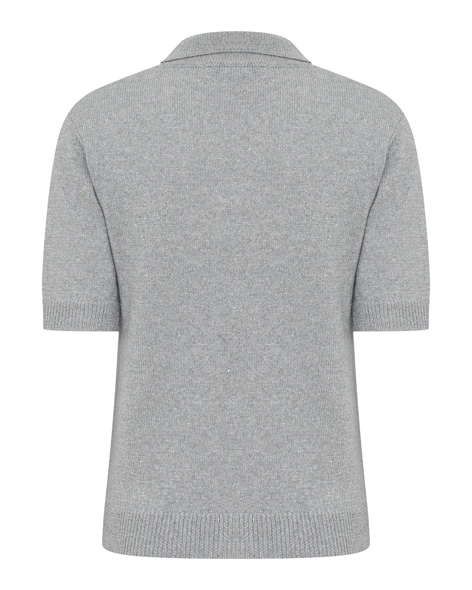 polo shirt with lurex, Gray — photo 9