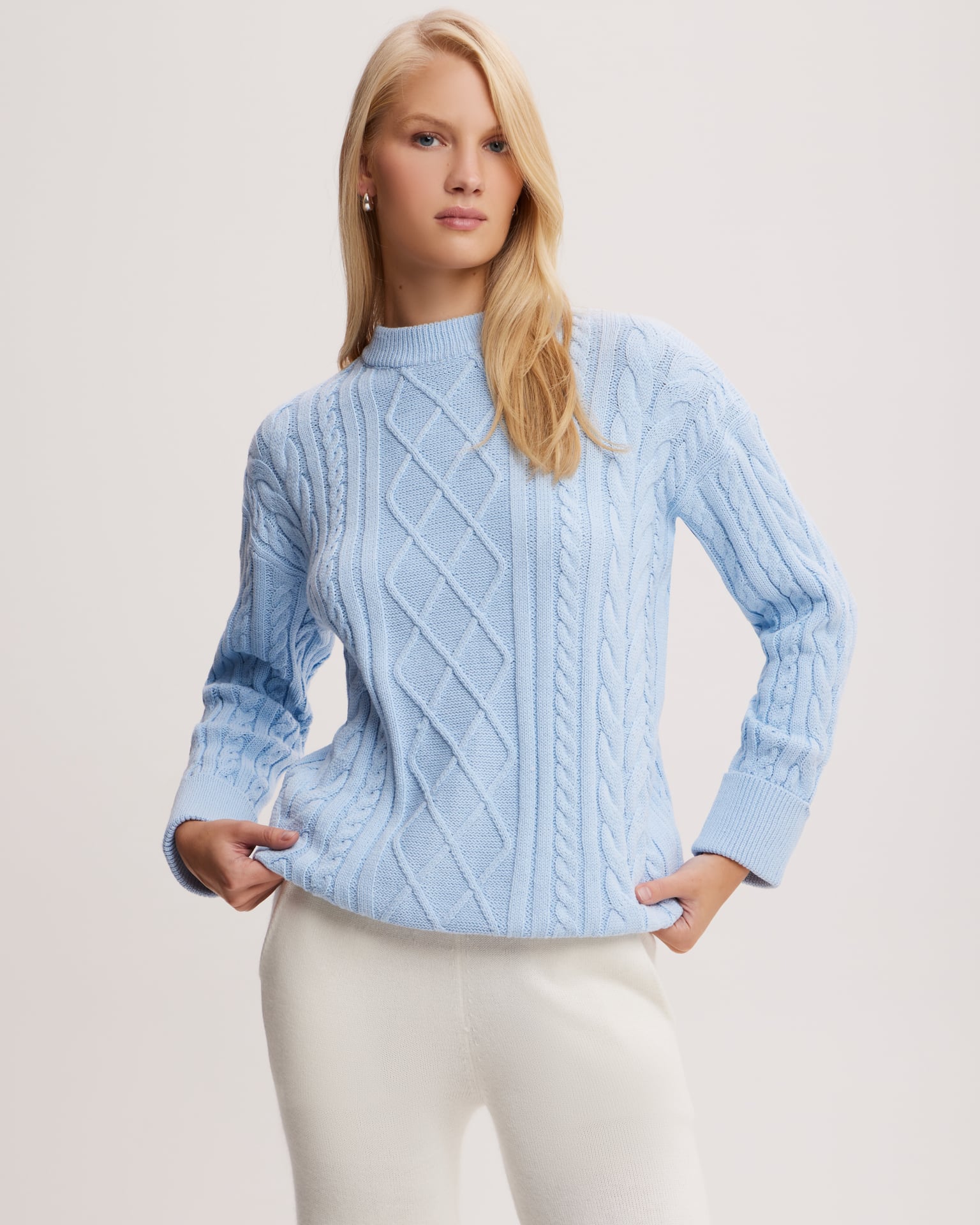 Textured jumper in blue