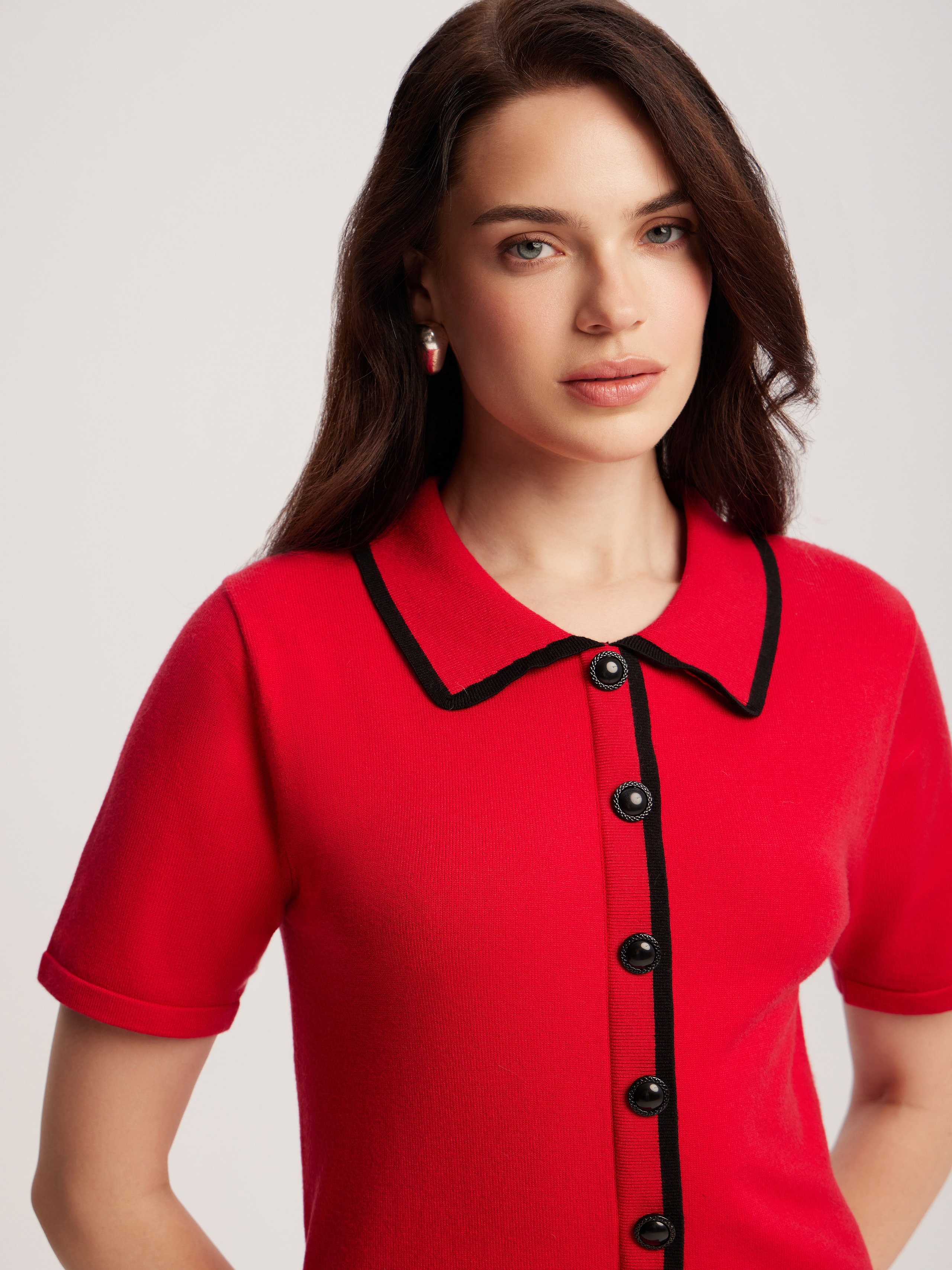 Dress with pleated hem, Red — photo 4