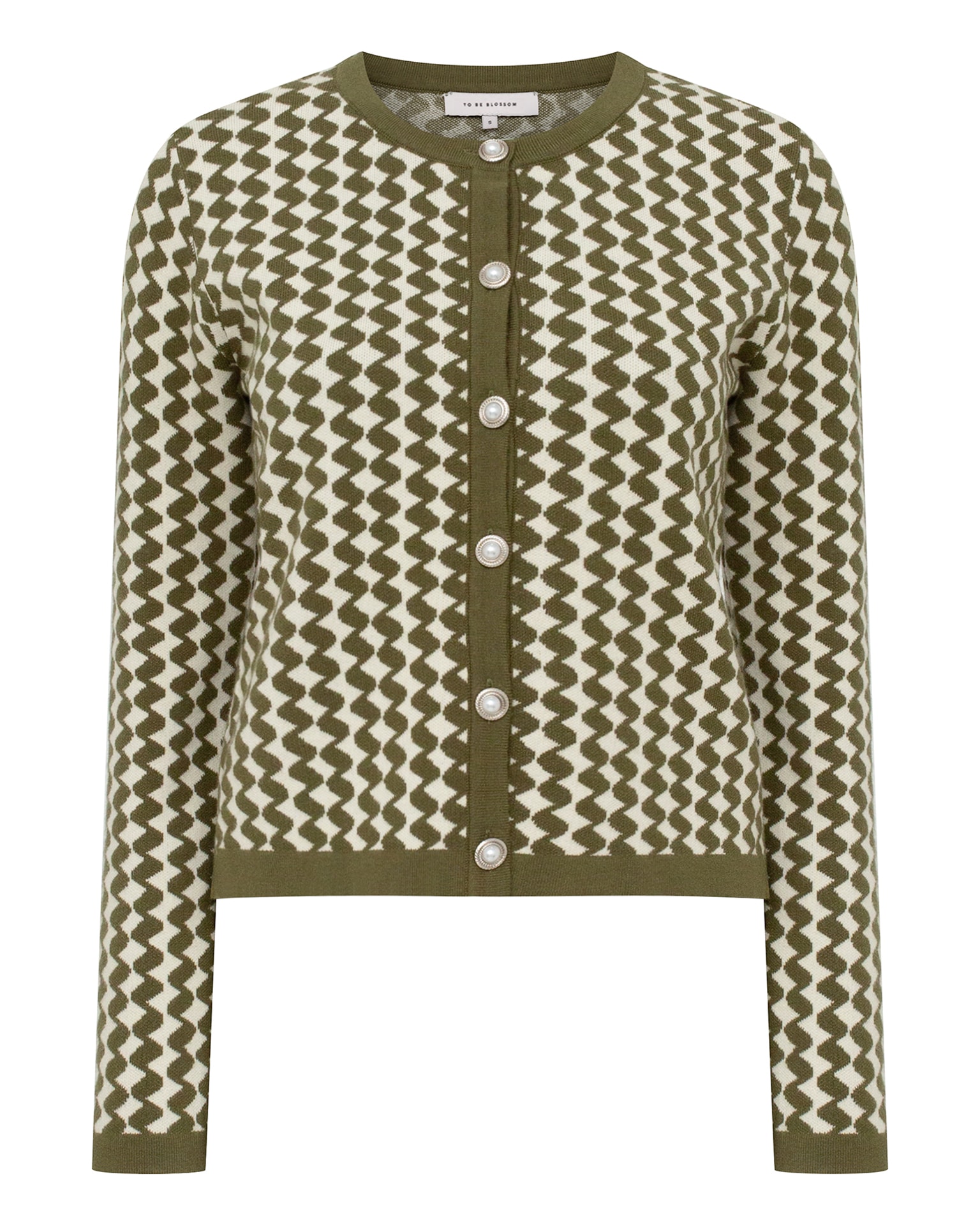 Jacquard suit with geometric pattern, Green — photo 3