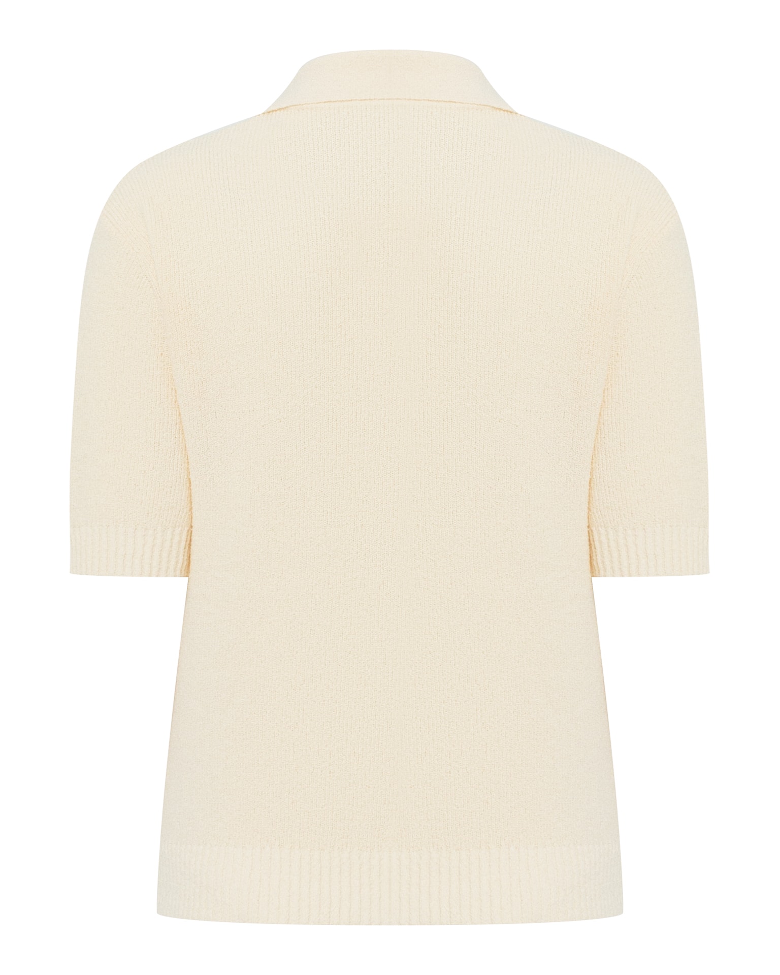 Polo jumper made of boucle yarn, White — photo 12