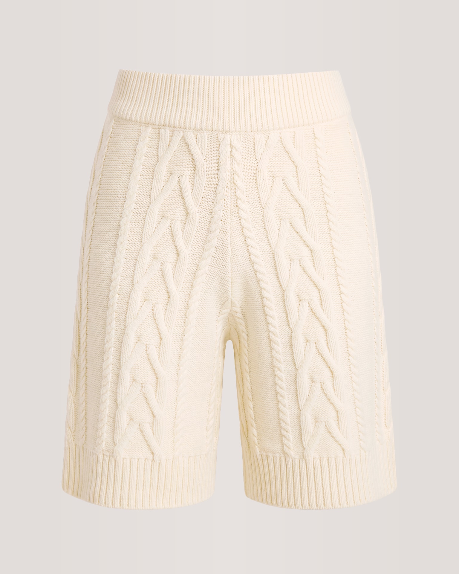 Knitted suit with shorts, Milk — photo 4